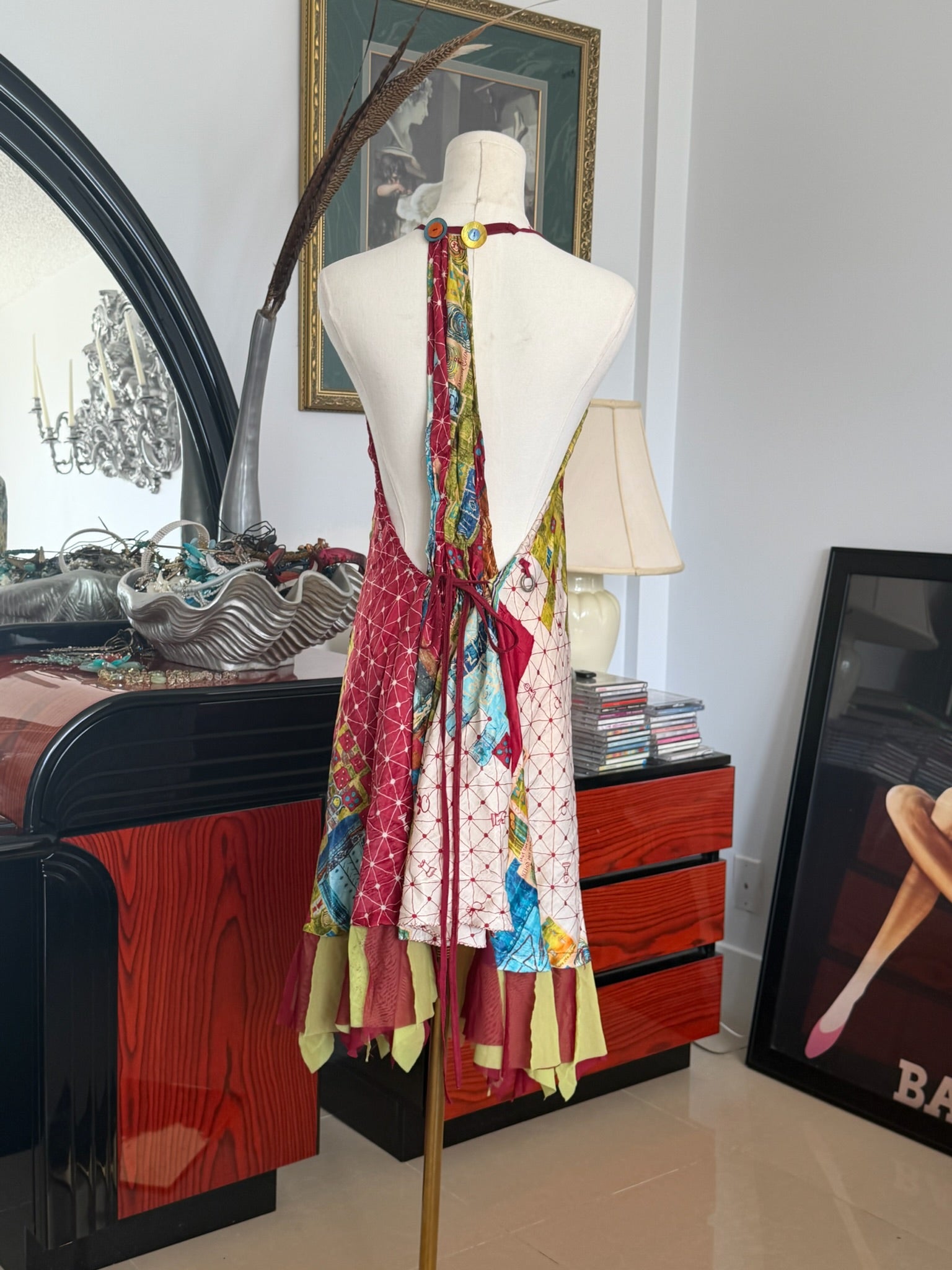 Save the Queen Patchwork Halter Dress