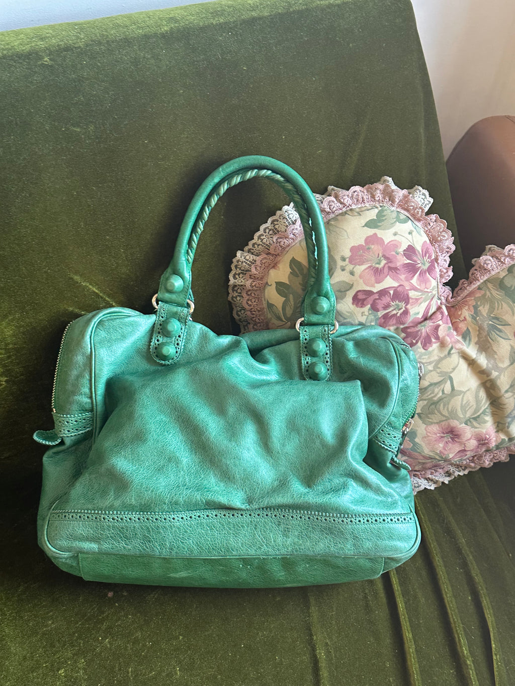 Emerald Green Brogue 12" City bag