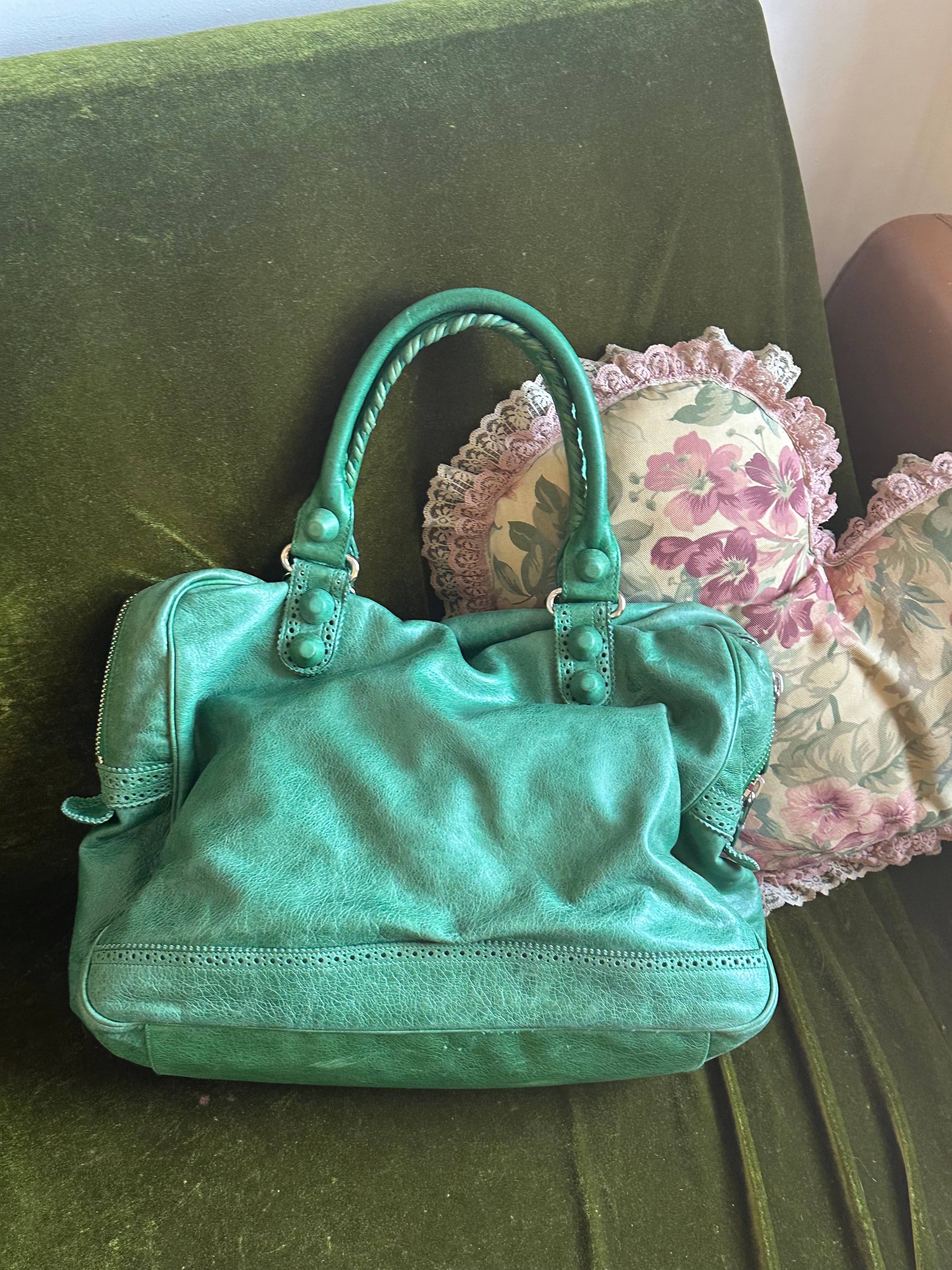 Emerald Green Brogue 12" City bag