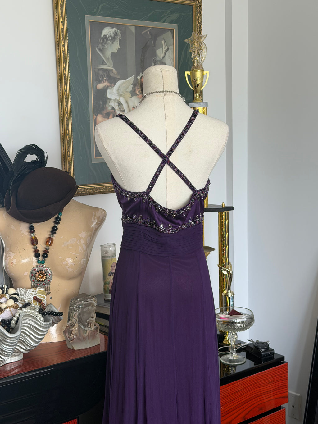Vintage Sue Wong Nocturne rich purple embellished gown