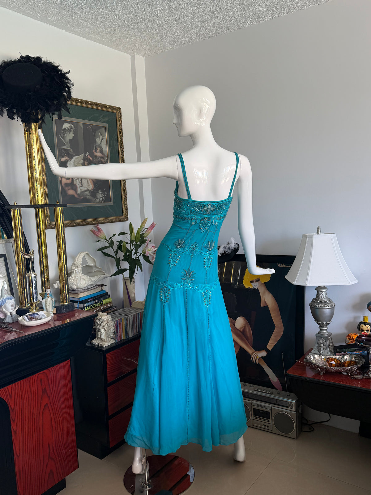 Sue Wong Nocturne Beaded Turquoise Gown size 4-6
