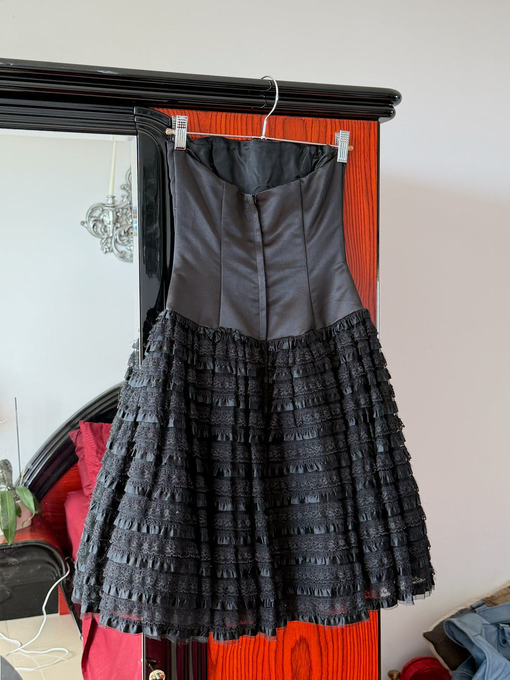 Black xs Strapless Corset Cocktail Dress