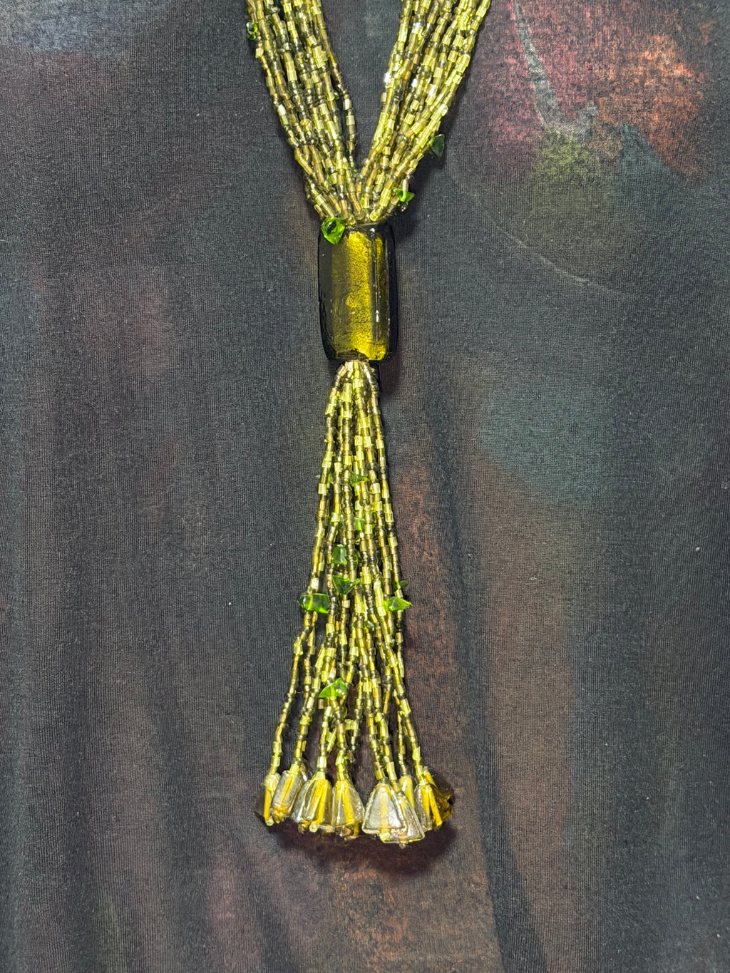Vintage Forest Oracle Beaded Tassel Necklace