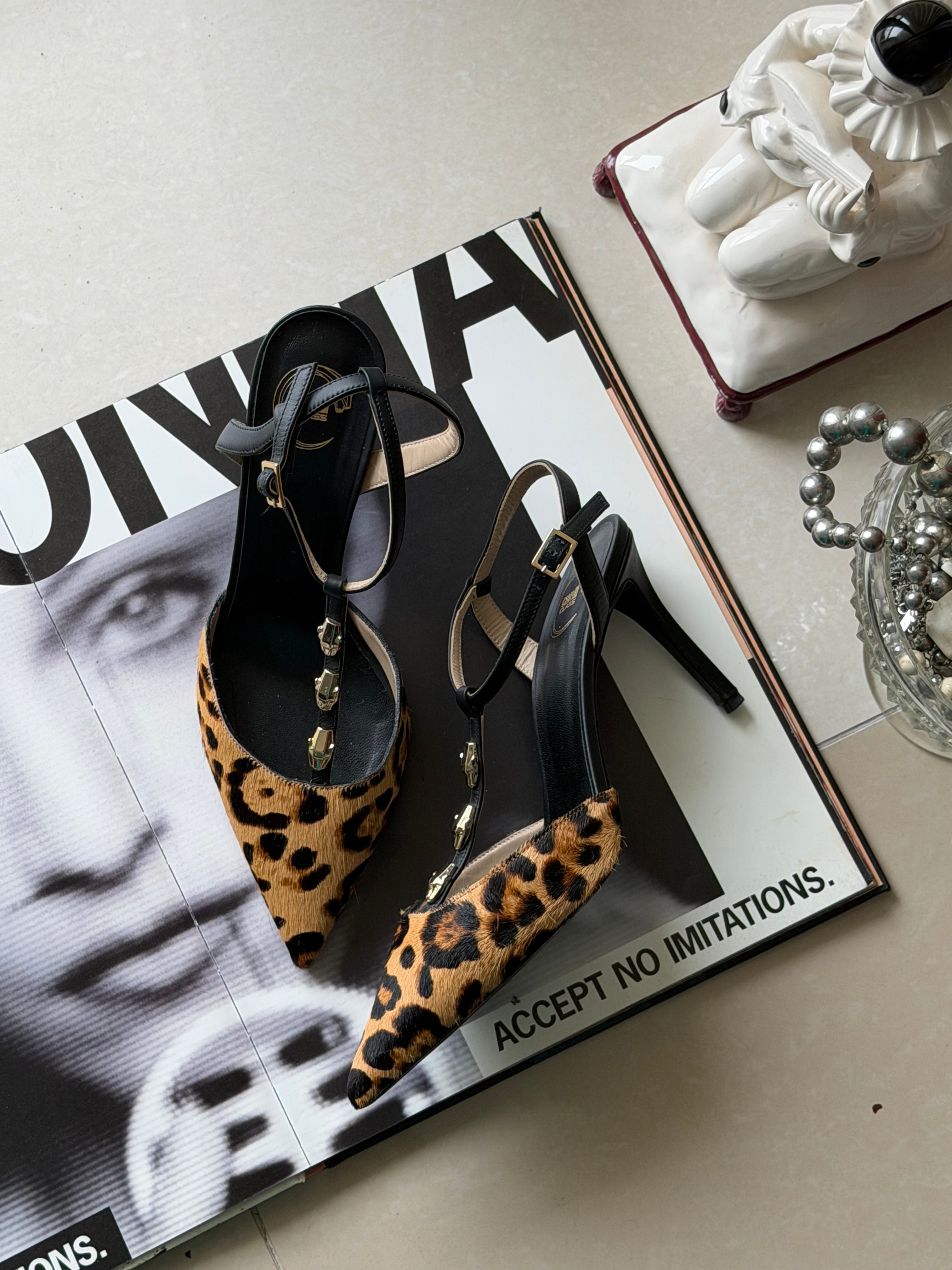 Vintage Roberto Cavalli Leopard Pony Hair Heels (Circa 2005) — Size 41