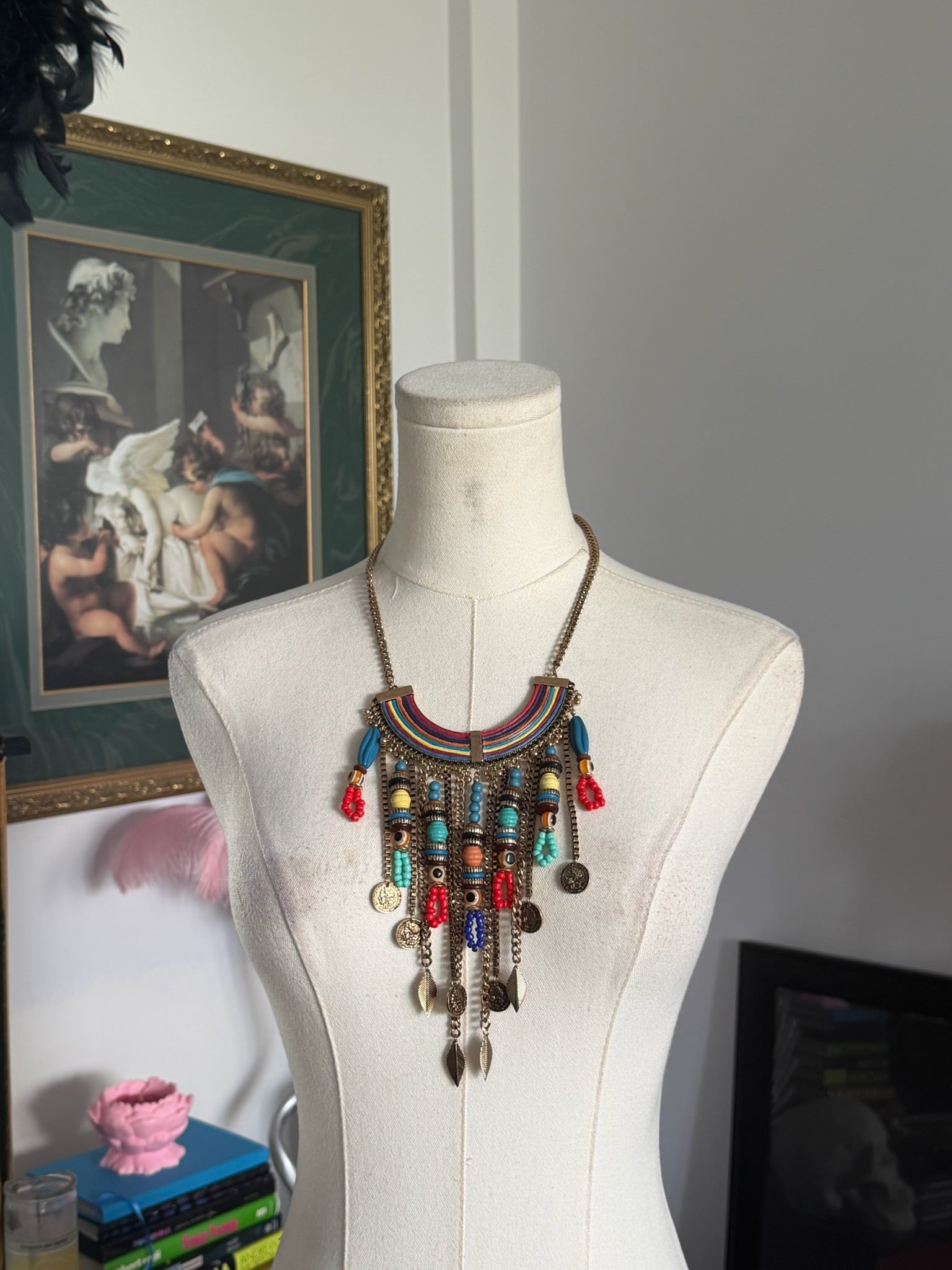 Bohemian Charm Bib Necklace | Festival Statement Necklace