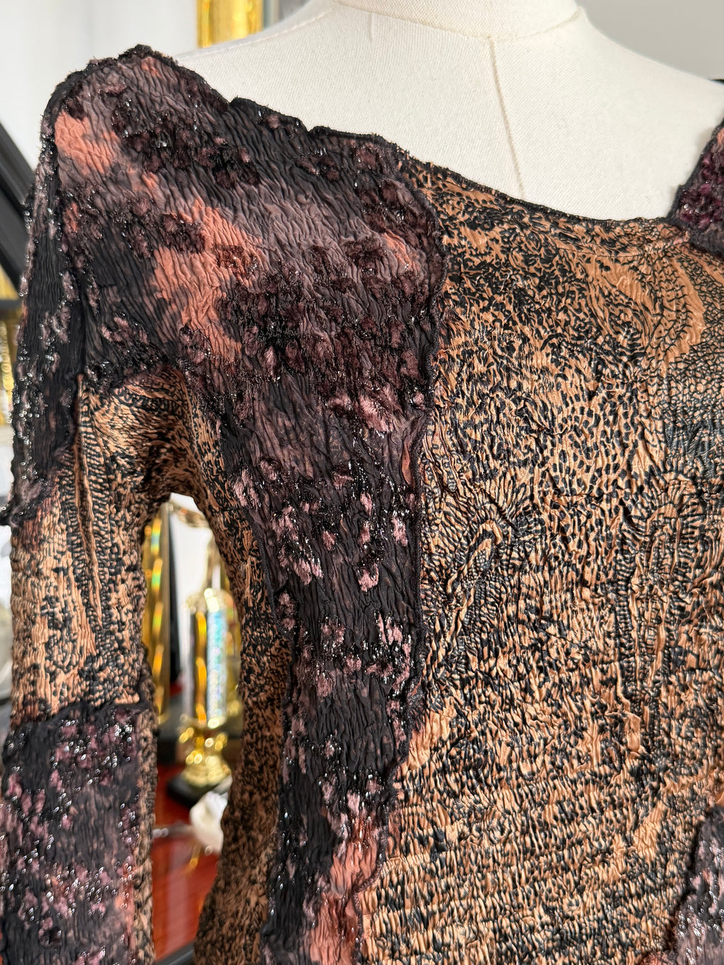 Alberto Makali Textured Embellished Long Sleeve Top