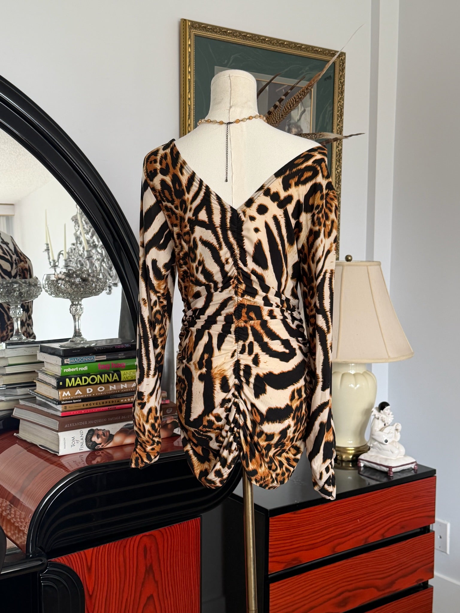 Leopard Ruched Mini Dress