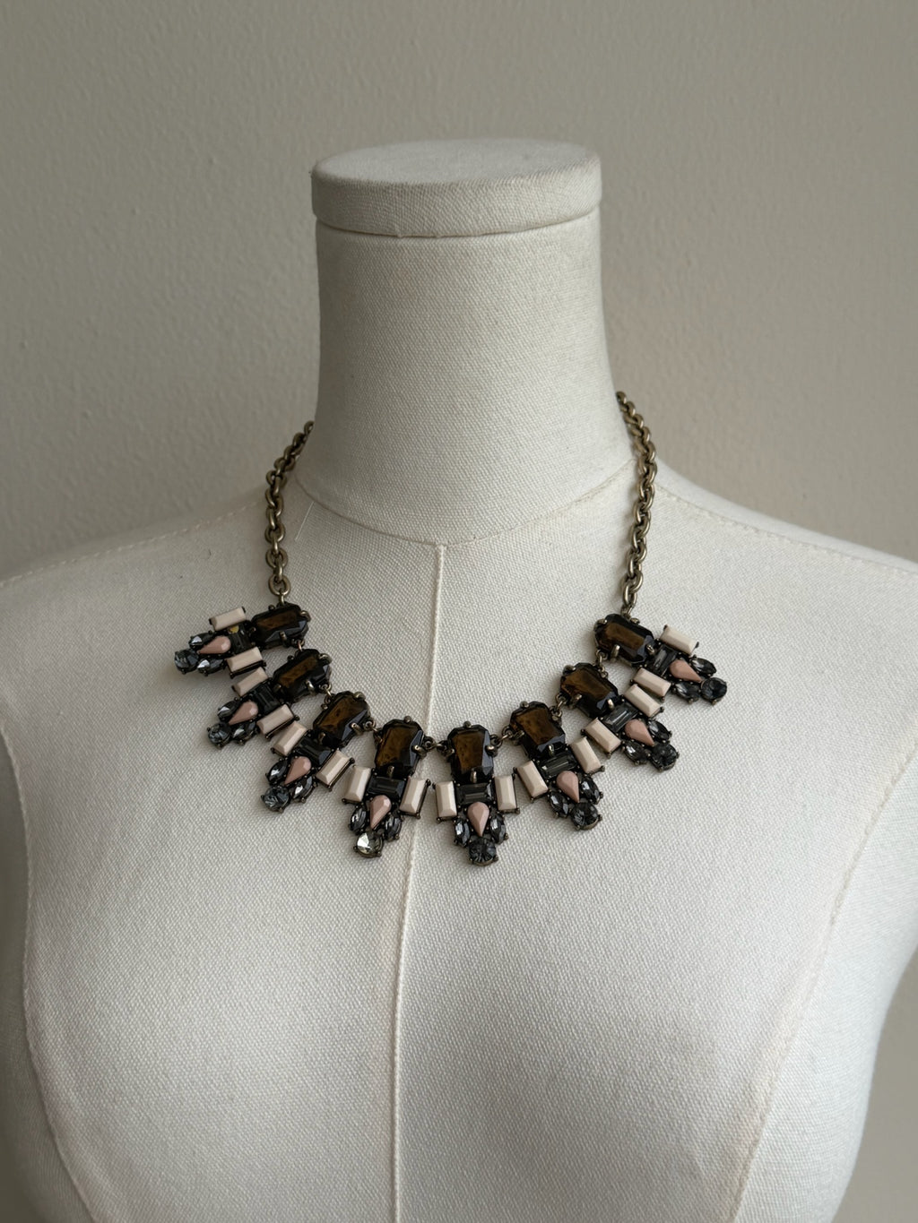 Smoky Crystal Statement Necklace