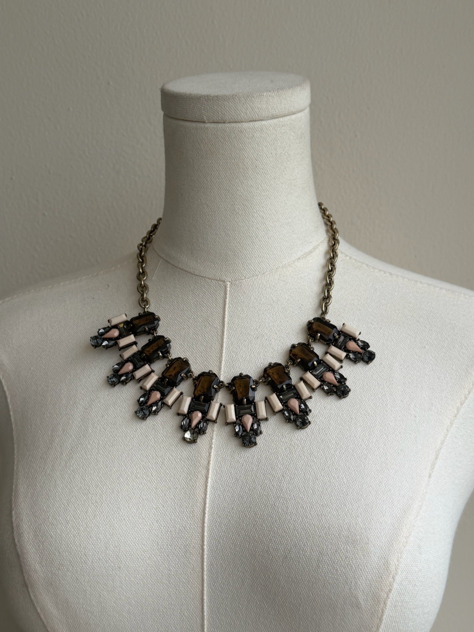 Smoky Crystal Statement Necklace