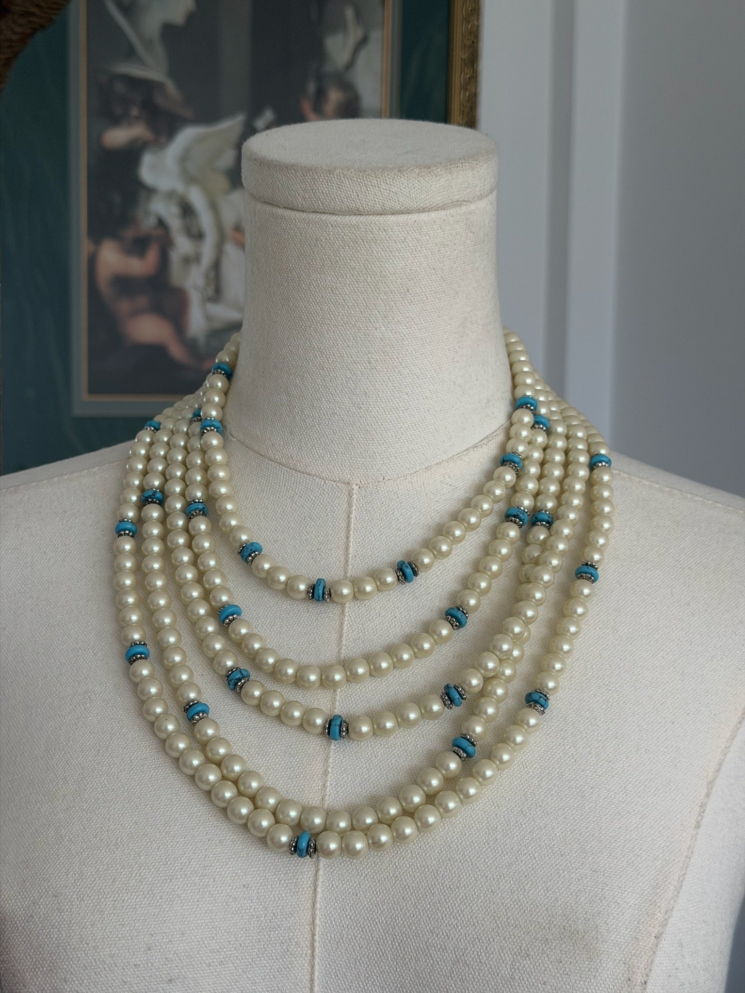 Pearl & Turquoise Layered Necklace