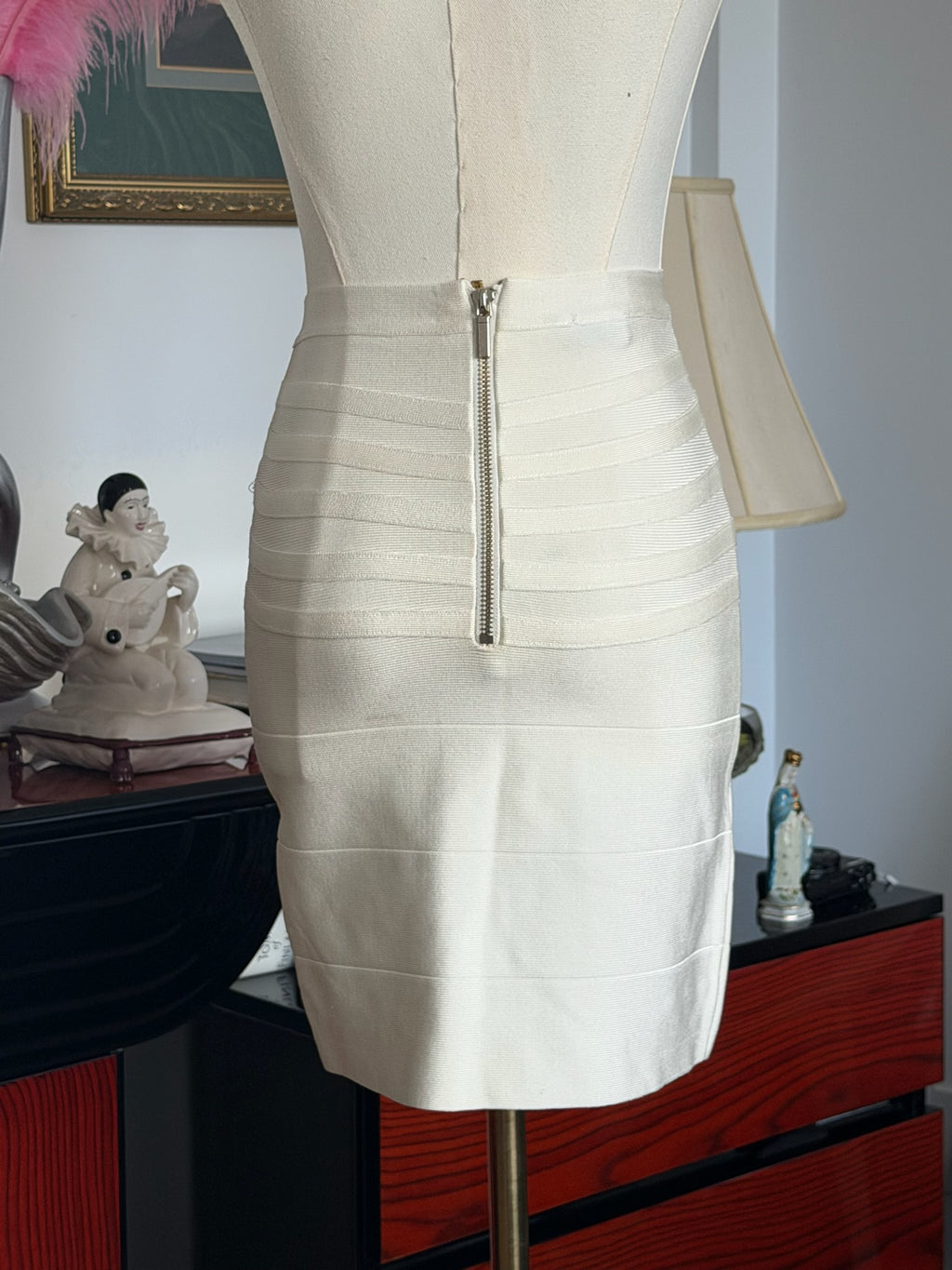Bebe Cream Bandage Skirt S