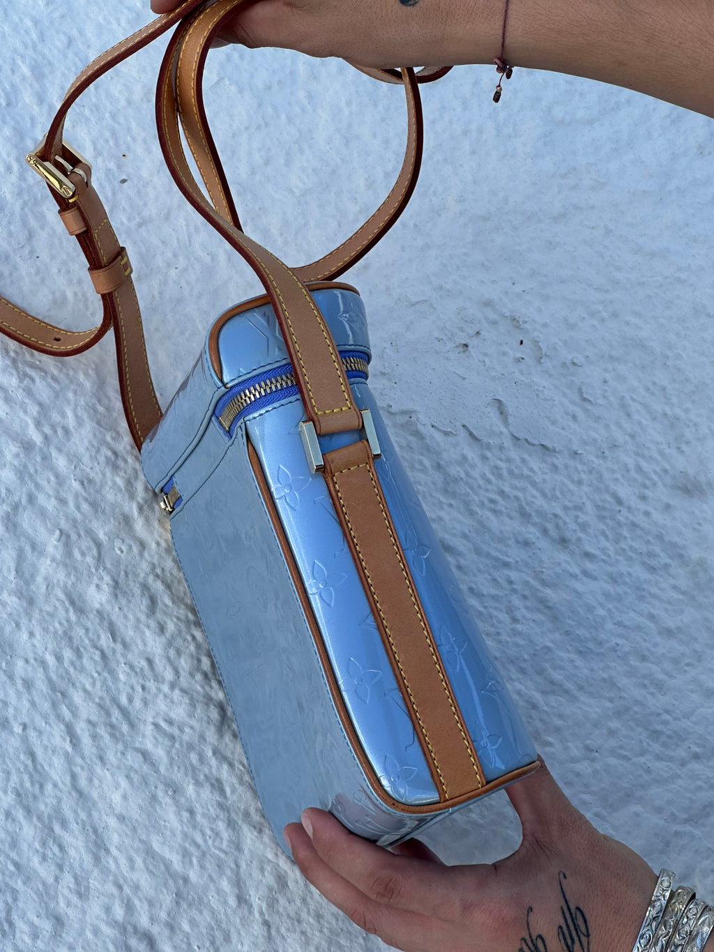 Louis Vuitton Vernis Baby Blue Vernis Shoulder Bag