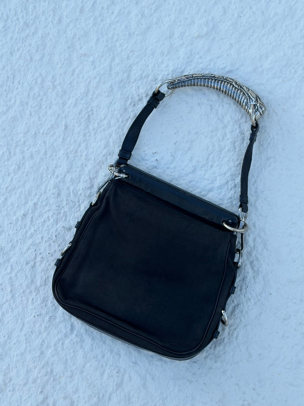 YSL  Mombasa Messenger Bag – Silver Antler Handle – Tom Ford Era (2001)