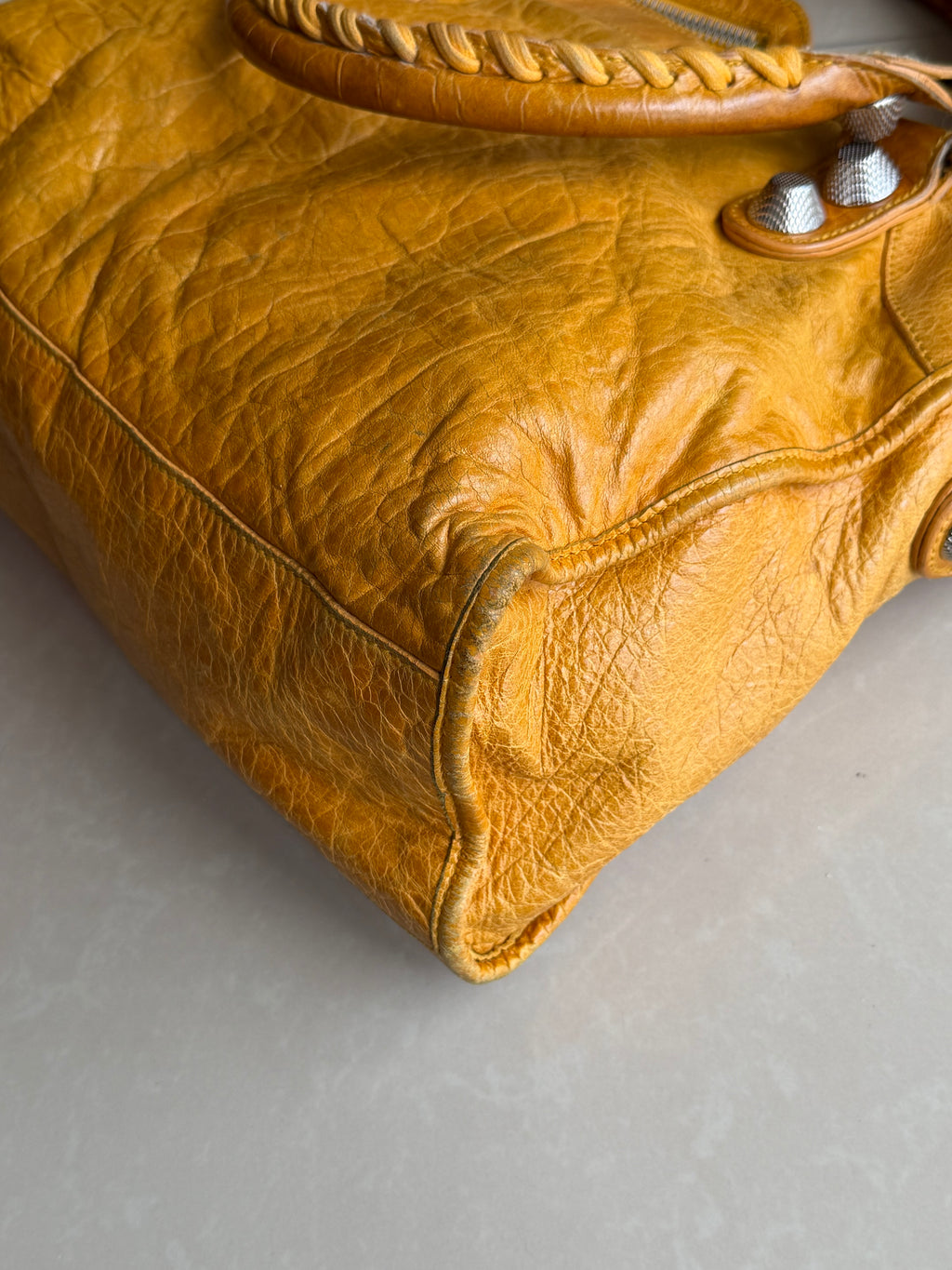 Balenciaga Classic City Bag – Saffron Mustard Yellow Giant Silver Hardware (2012 Era)