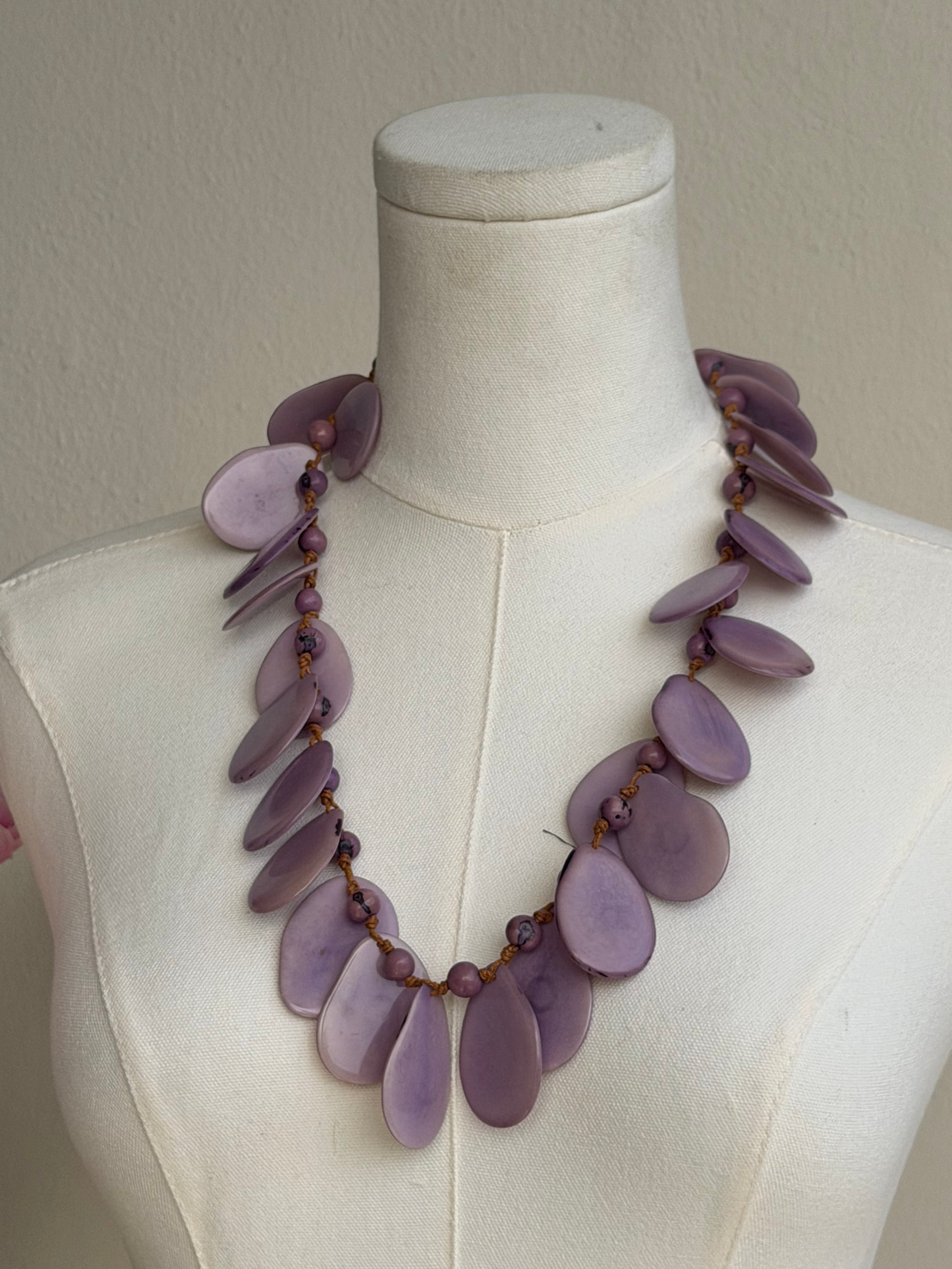 Lavender Petal Statement Necklace