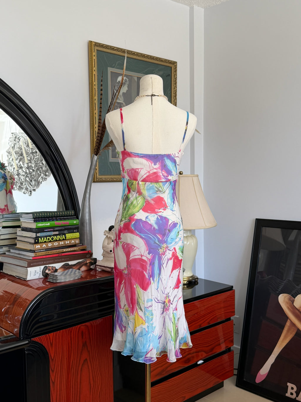 Silk Watercolor Floral Midi Dress