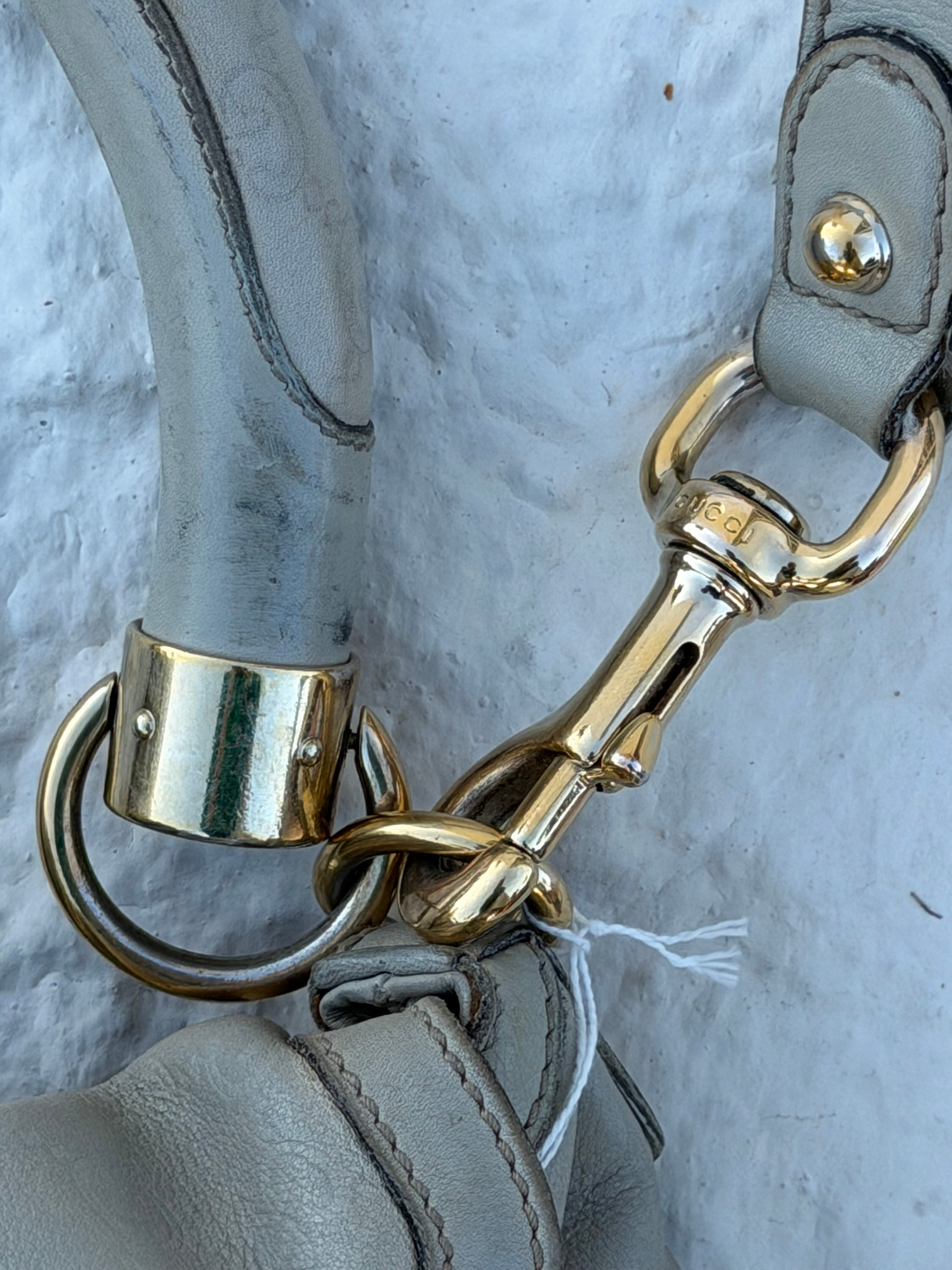 Gucci Indy Medium Hobo – Light Grey Guccissima Leather – Bamboo Tassels – Gold Hardware