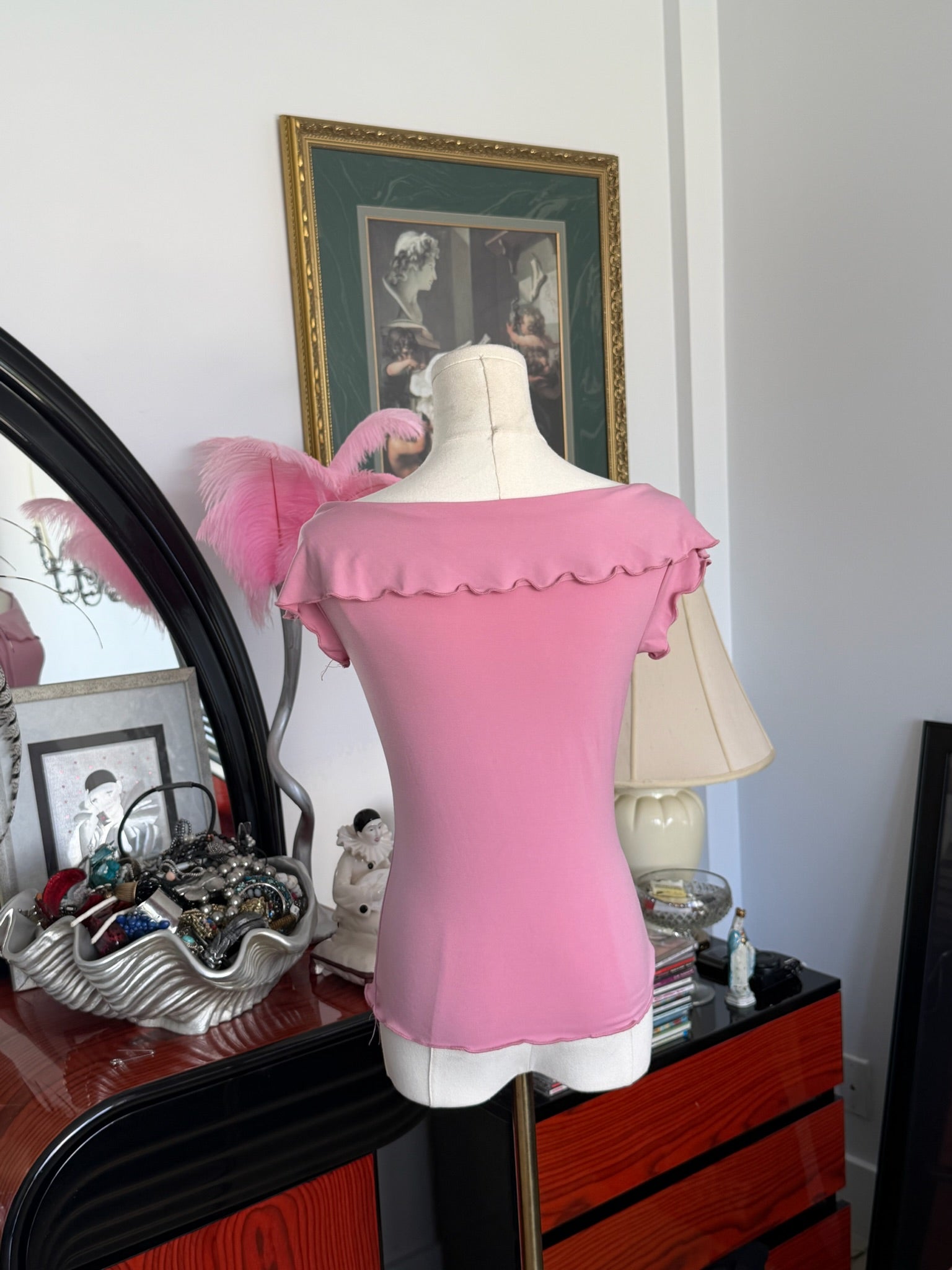 Pink off shoulder top S