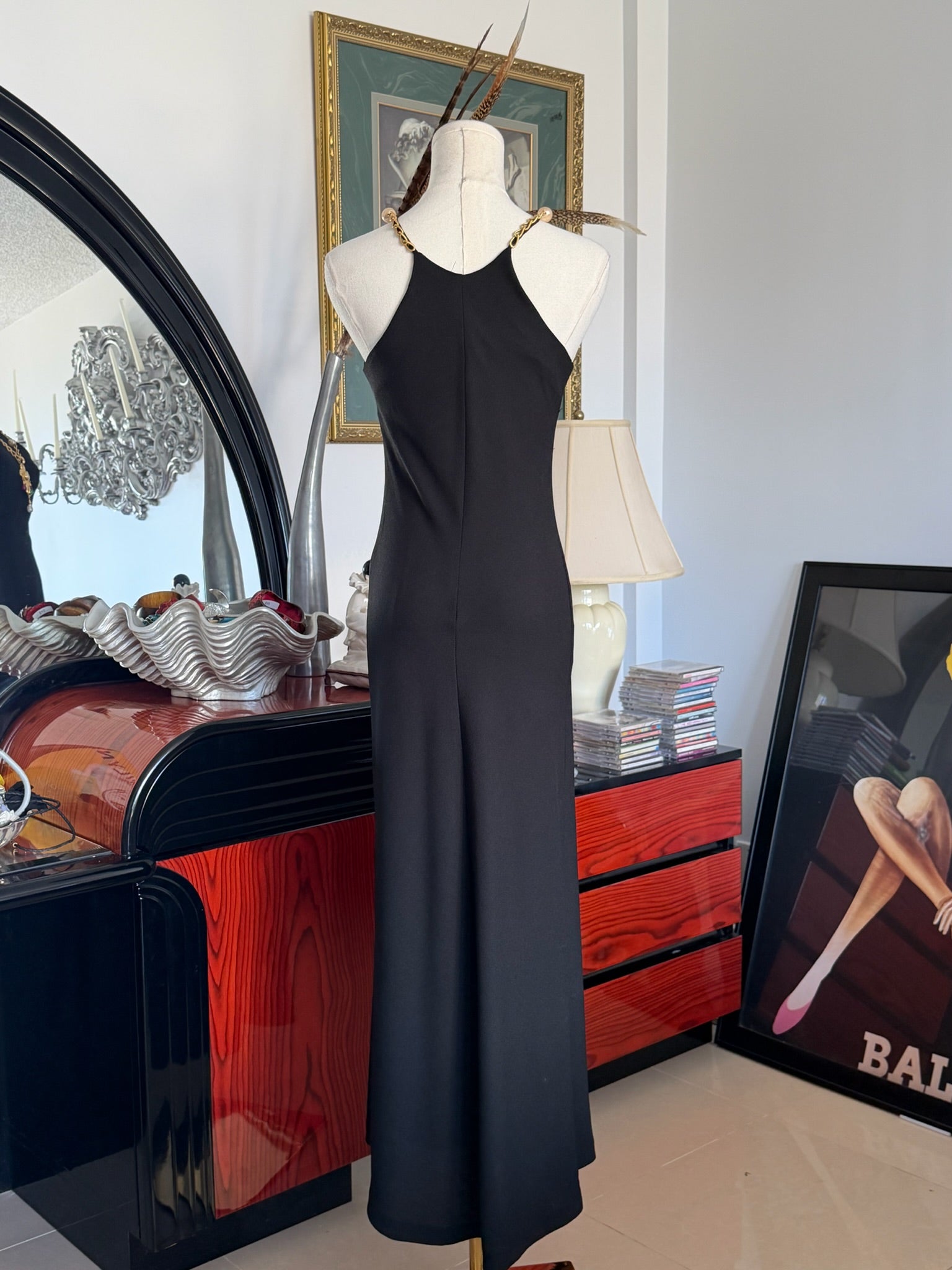 Black Halter Maxi Dress (Liquid Silhouette)