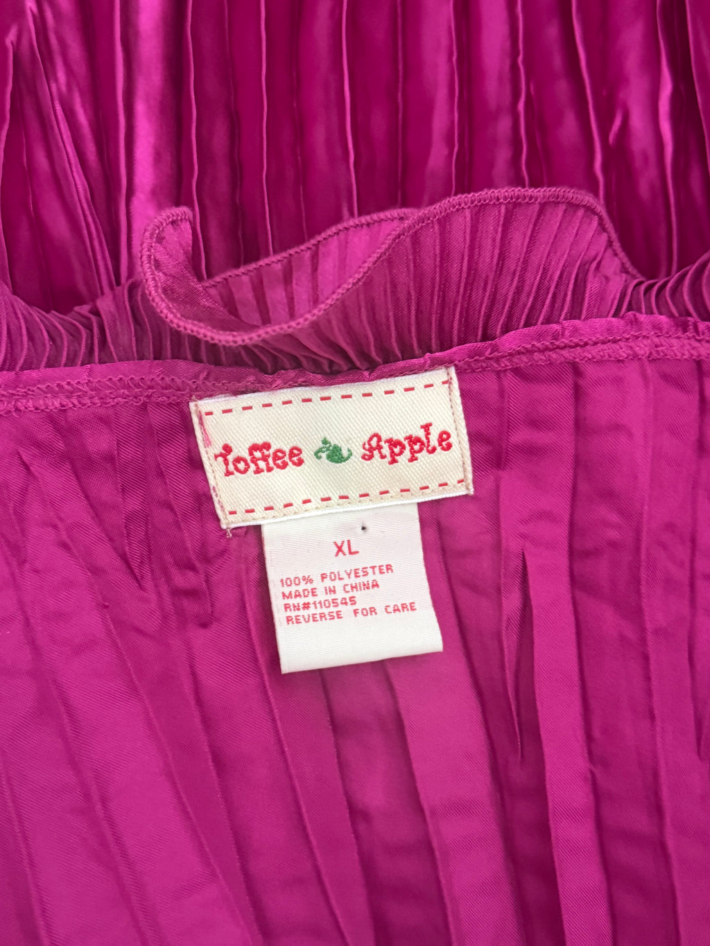 Coffee Rippie Magenta Crinkle Ruffle Blouse | Romantic Textured Stretch Top | XL
