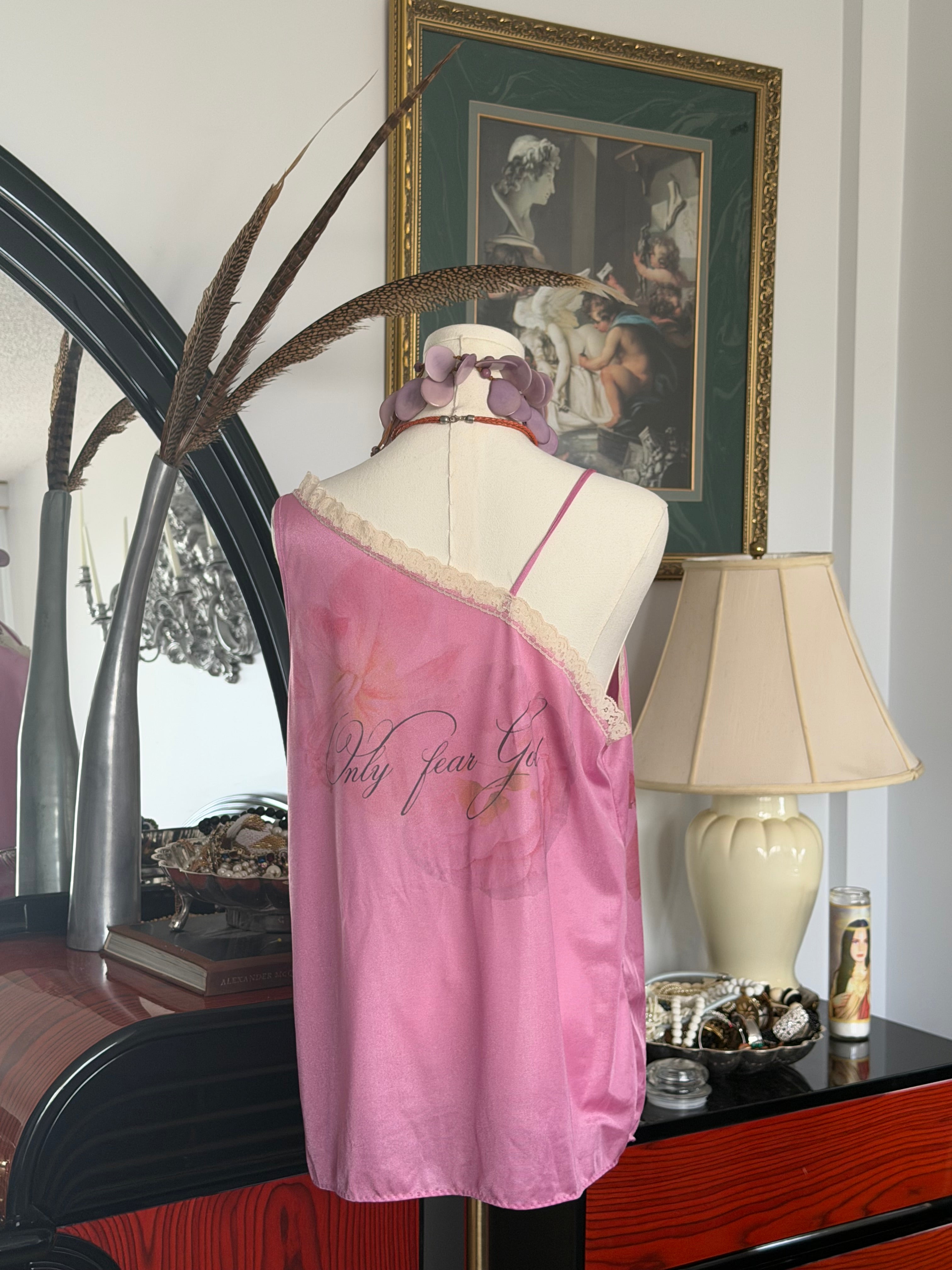 Pink “Fear God” Slip Dress – XS