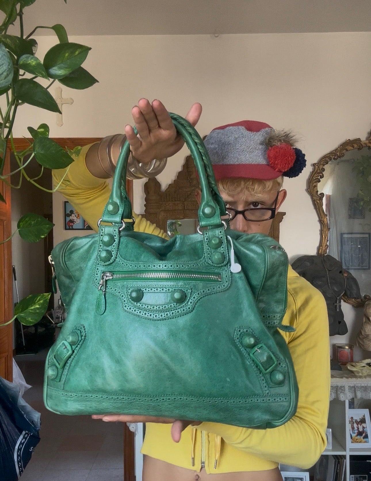 Emerald Green Brogue 12" City bag