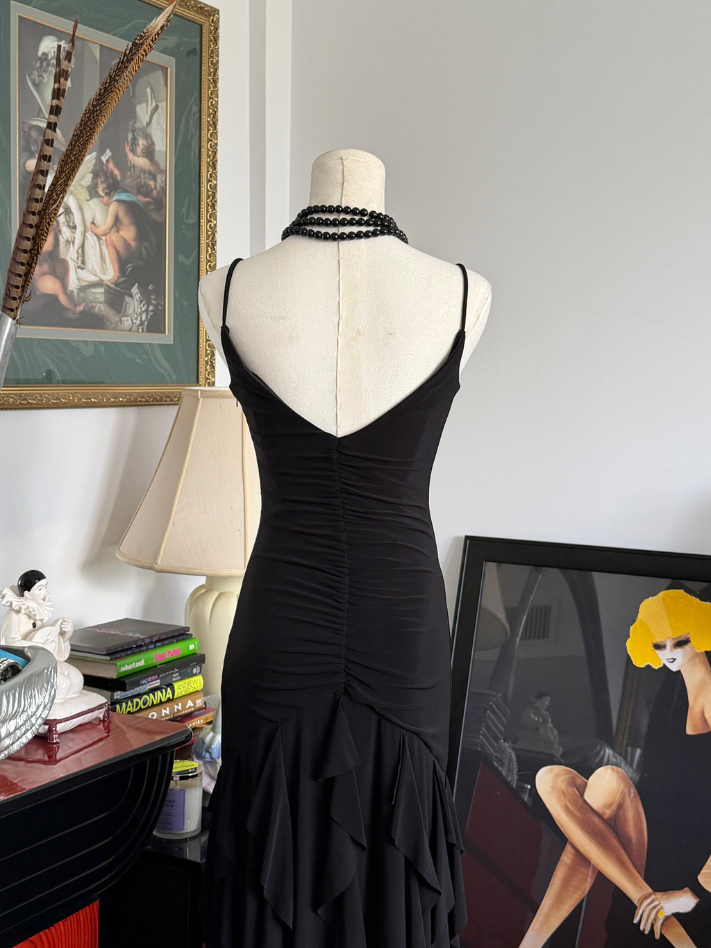 Black Ruched Rhinestone Evening Dress (Scott McClintock)