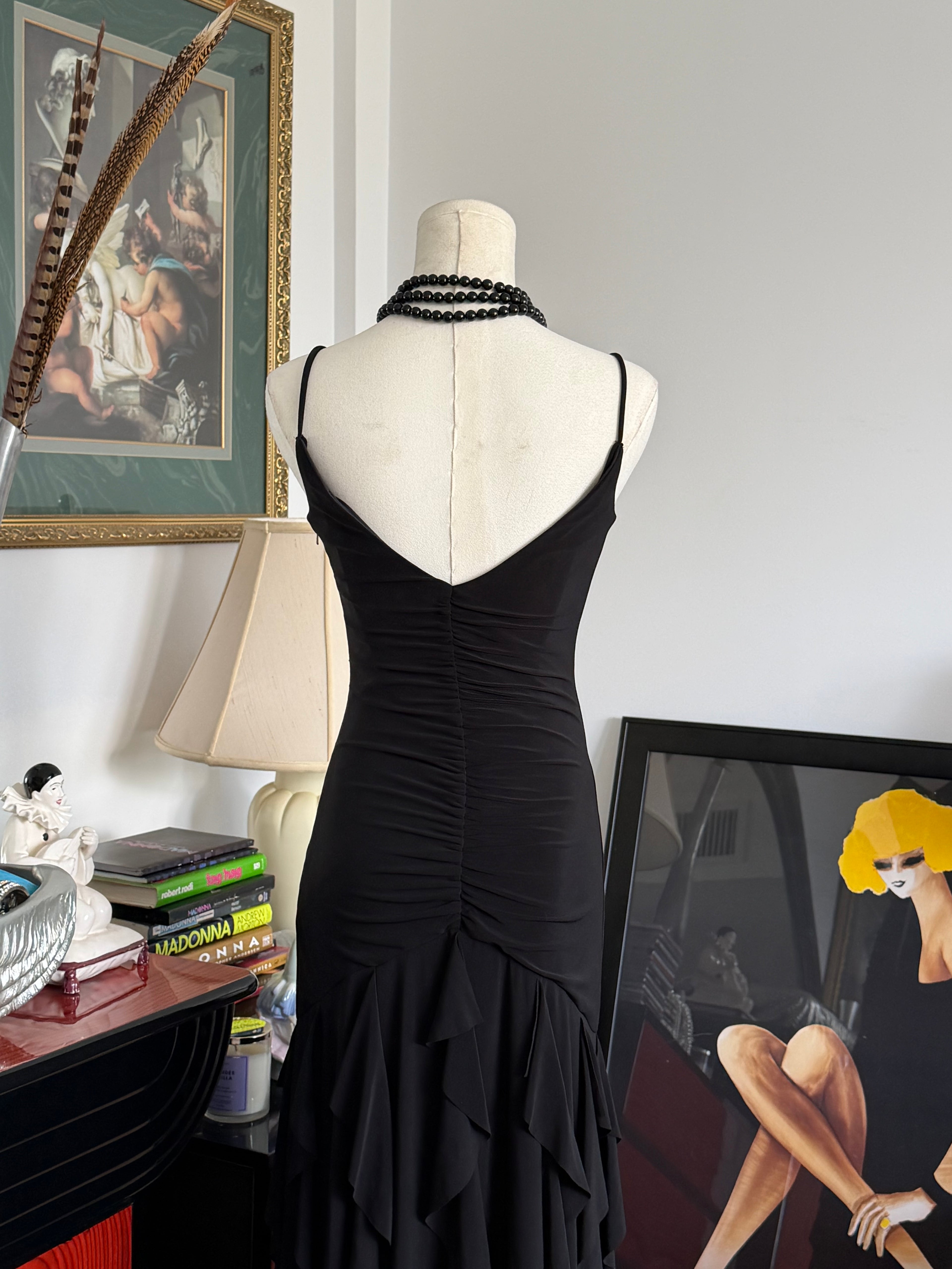 Black Ruched Rhinestone Evening Dress (Scott McClintock)
