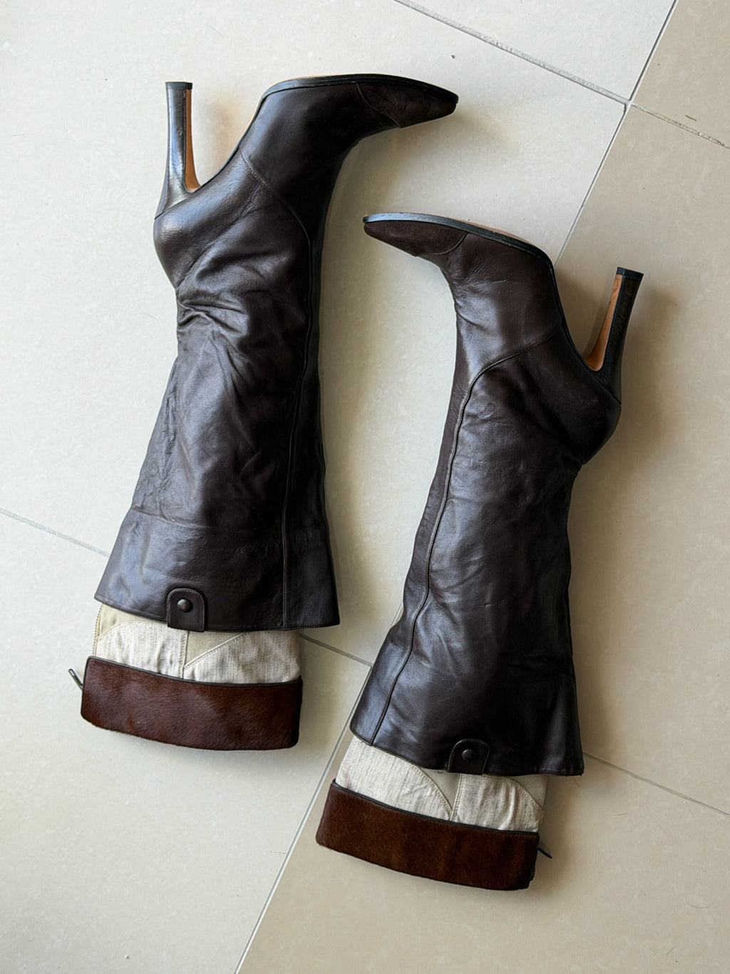 Manolo Blahnik Pony Hair Boots 38.5