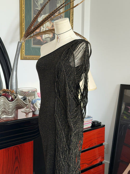 Baby one-shoulder glitter dress M-L