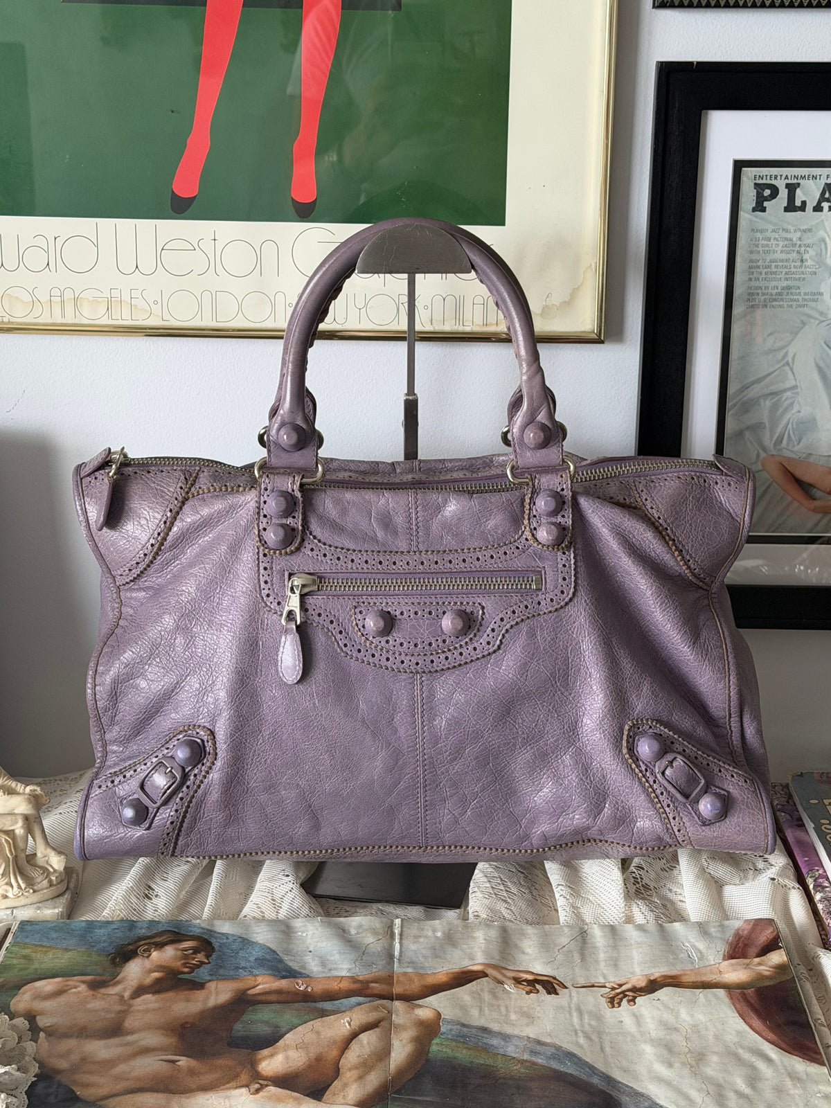Balenciaga Classic Work Bag in Dusty Lavender Arena Lambskin (c. 2007)