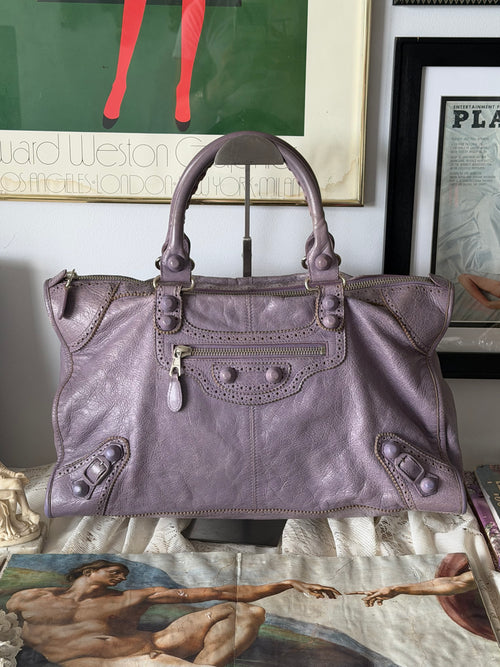 Balenciaga Classic Work Bag in Dusty Lavender Arena Lambskin (c. 2007)