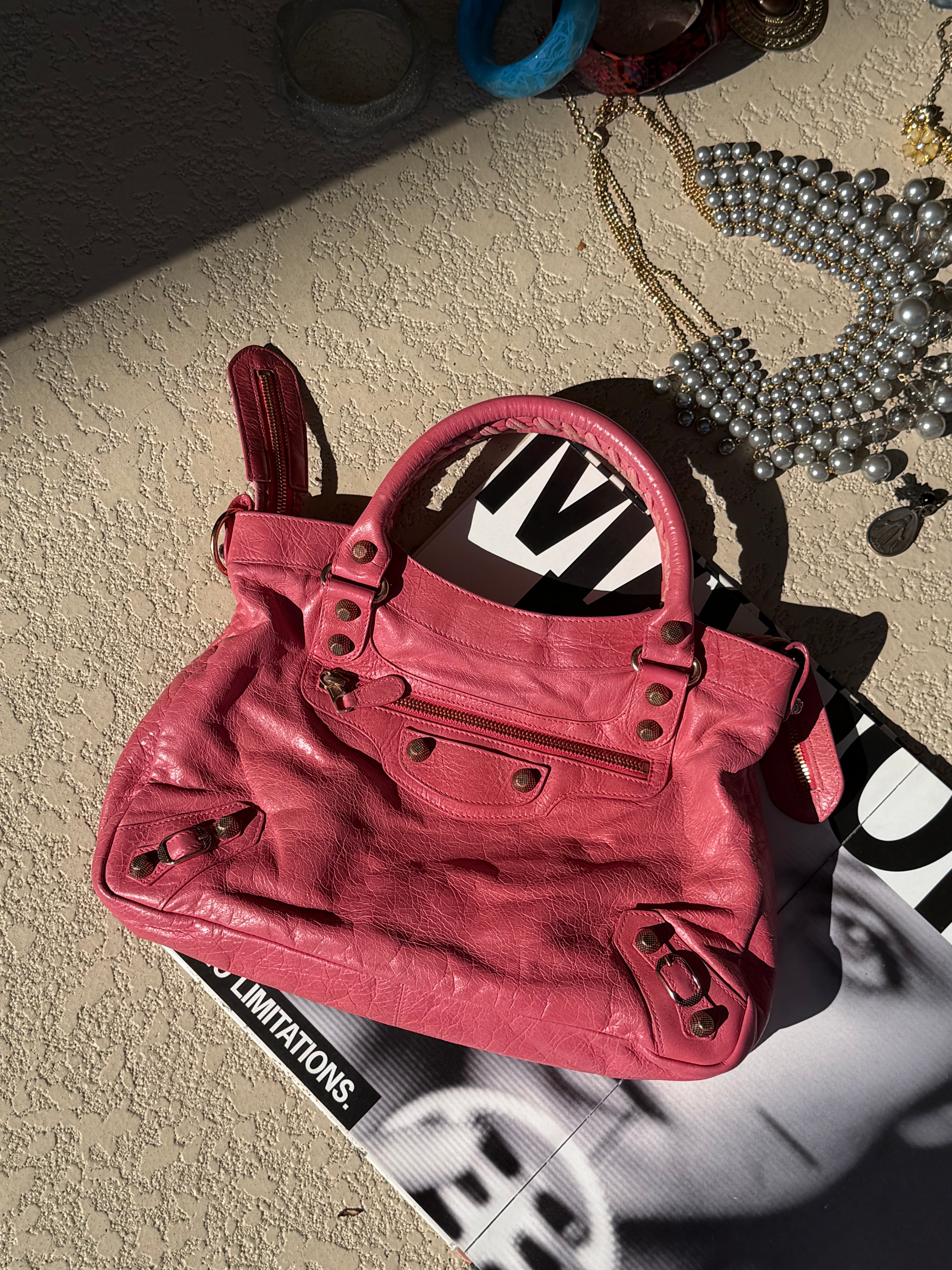 Balenciaga Town Bag - Vintage Rose Pink (2008-2009) w/ Long Strap