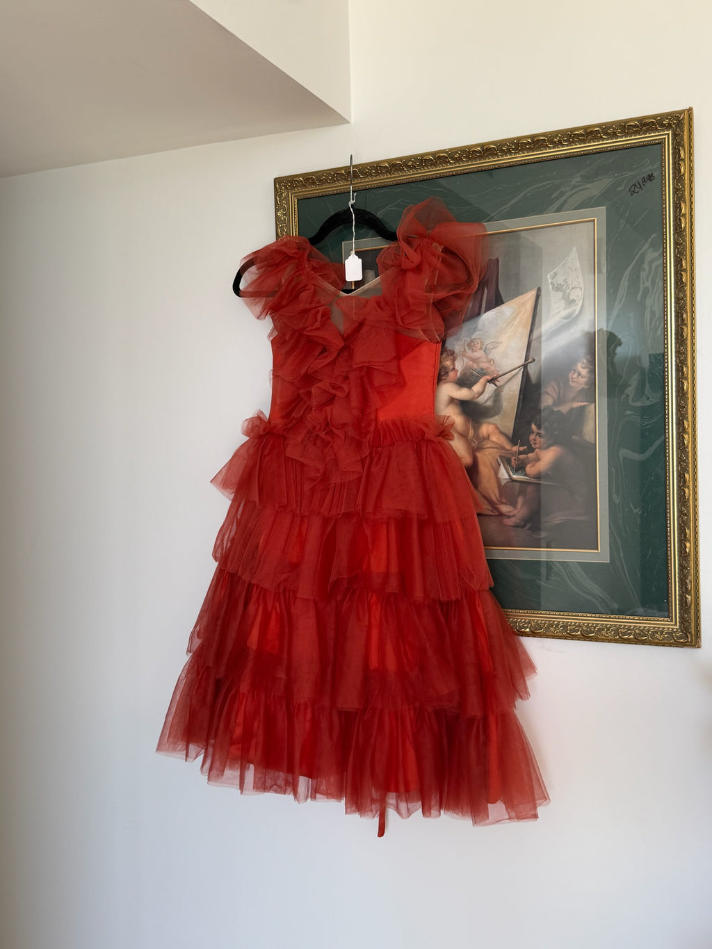 Burnt Terracotta Ruffle Tulle Dress
