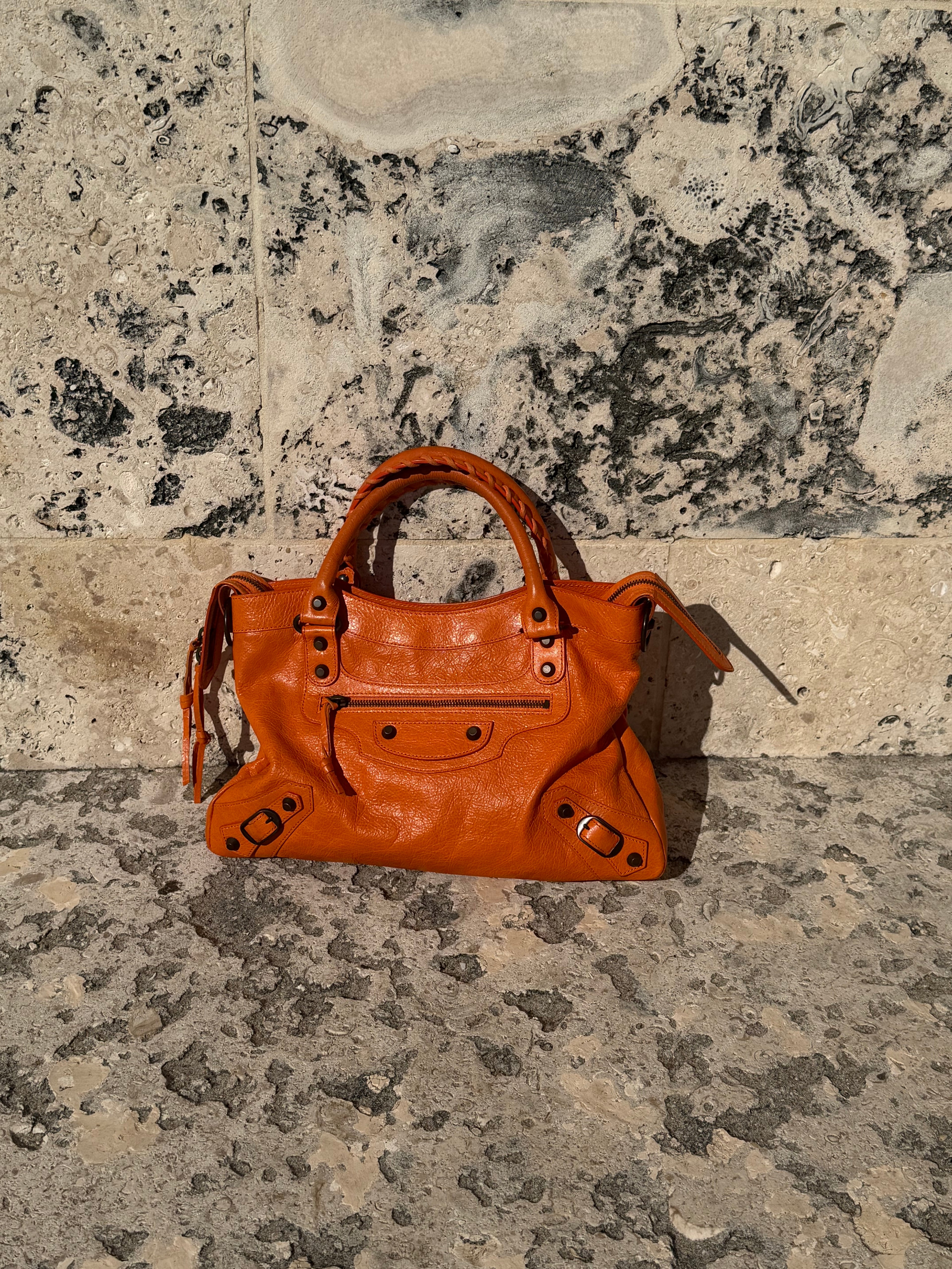 Balenciaga City Bag in Mandarine Orange – Chevre Leather – Classic Hardware