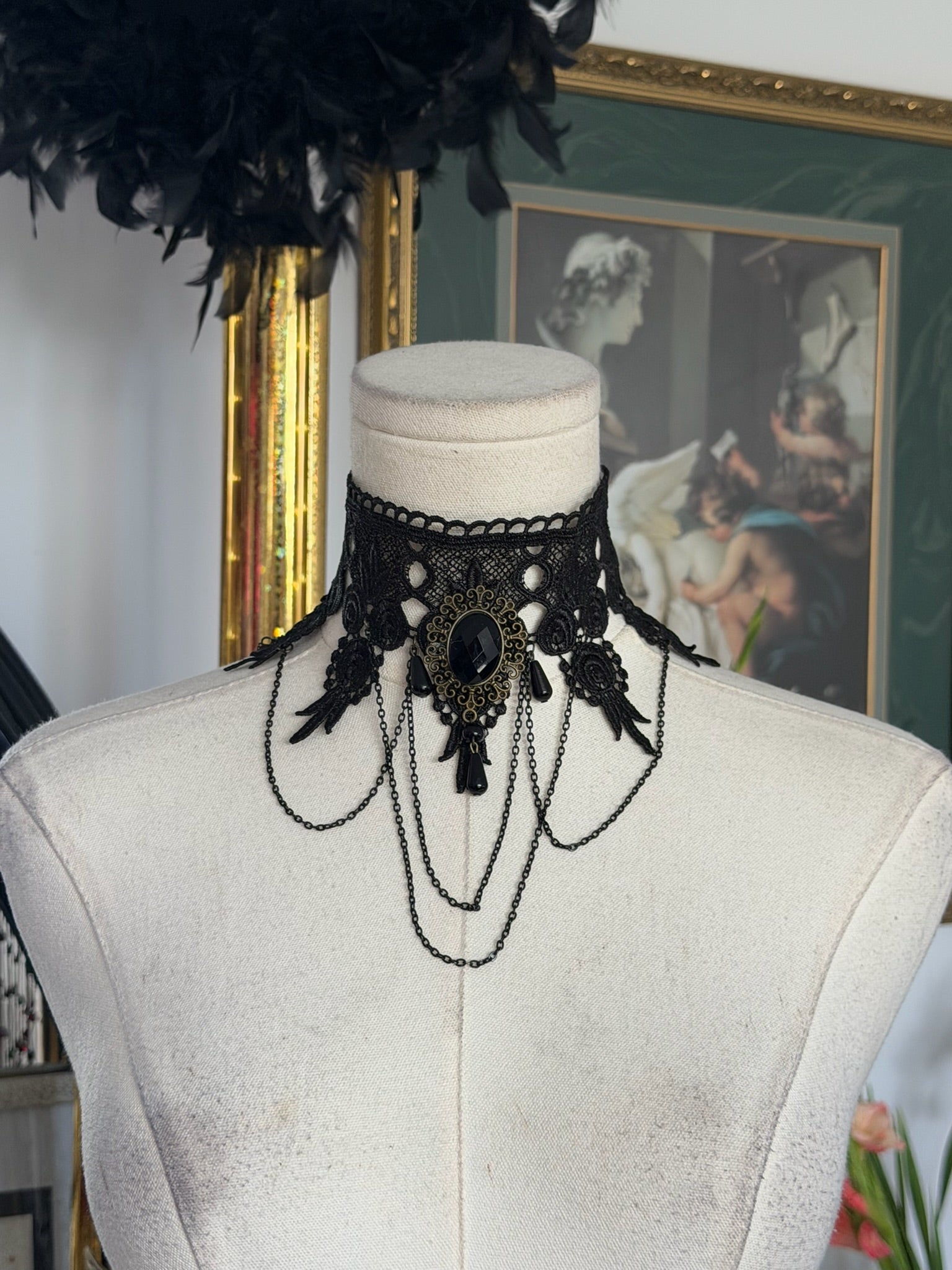 Victorian Gothic Lace Choker Necklace