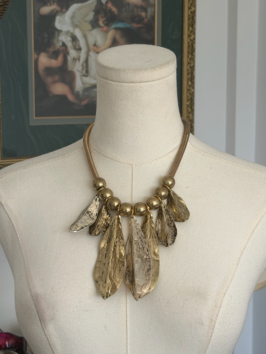 Gold Leaf Statement Necklace