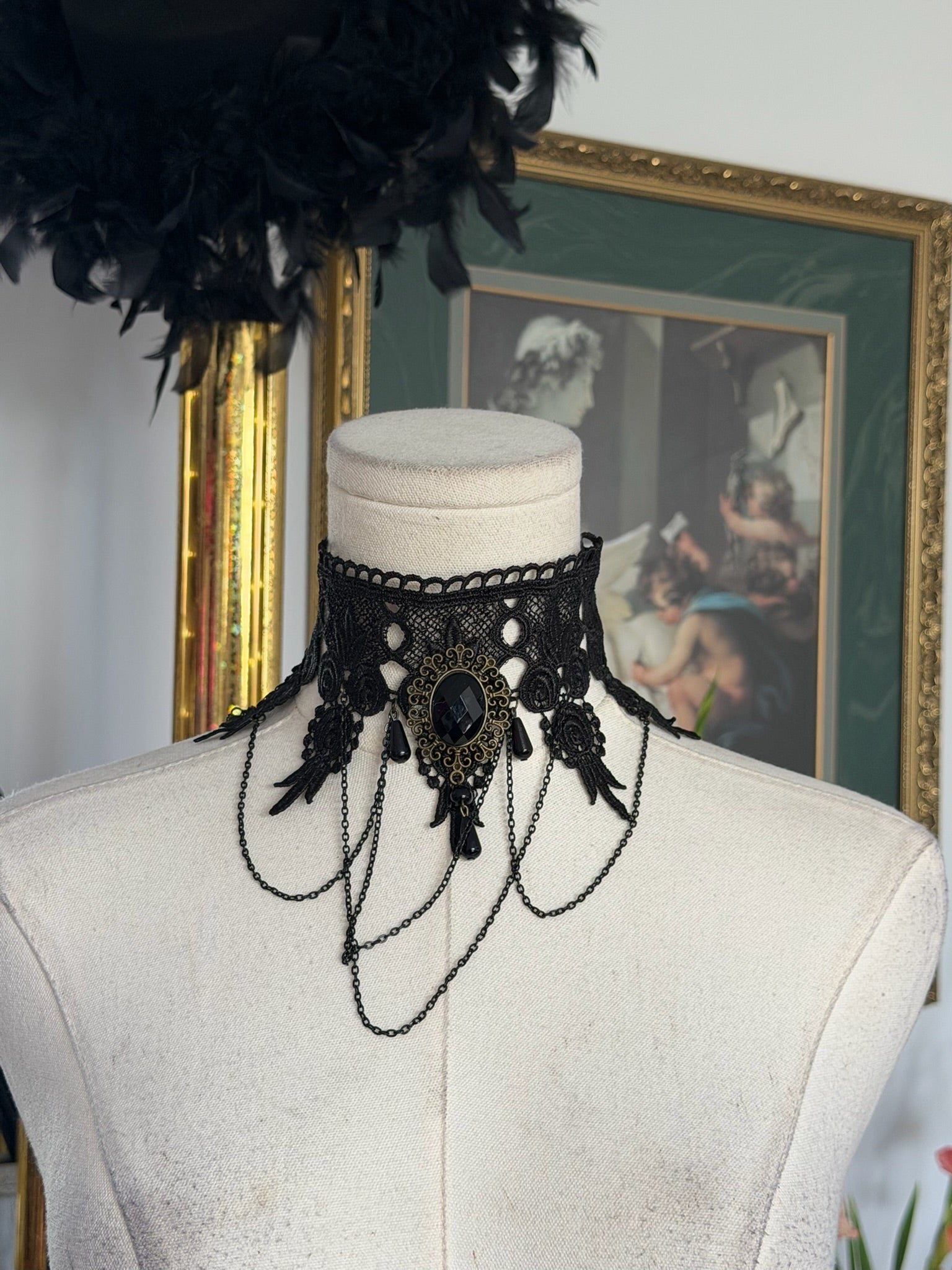 Victorian Gothic Lace Choker Necklace