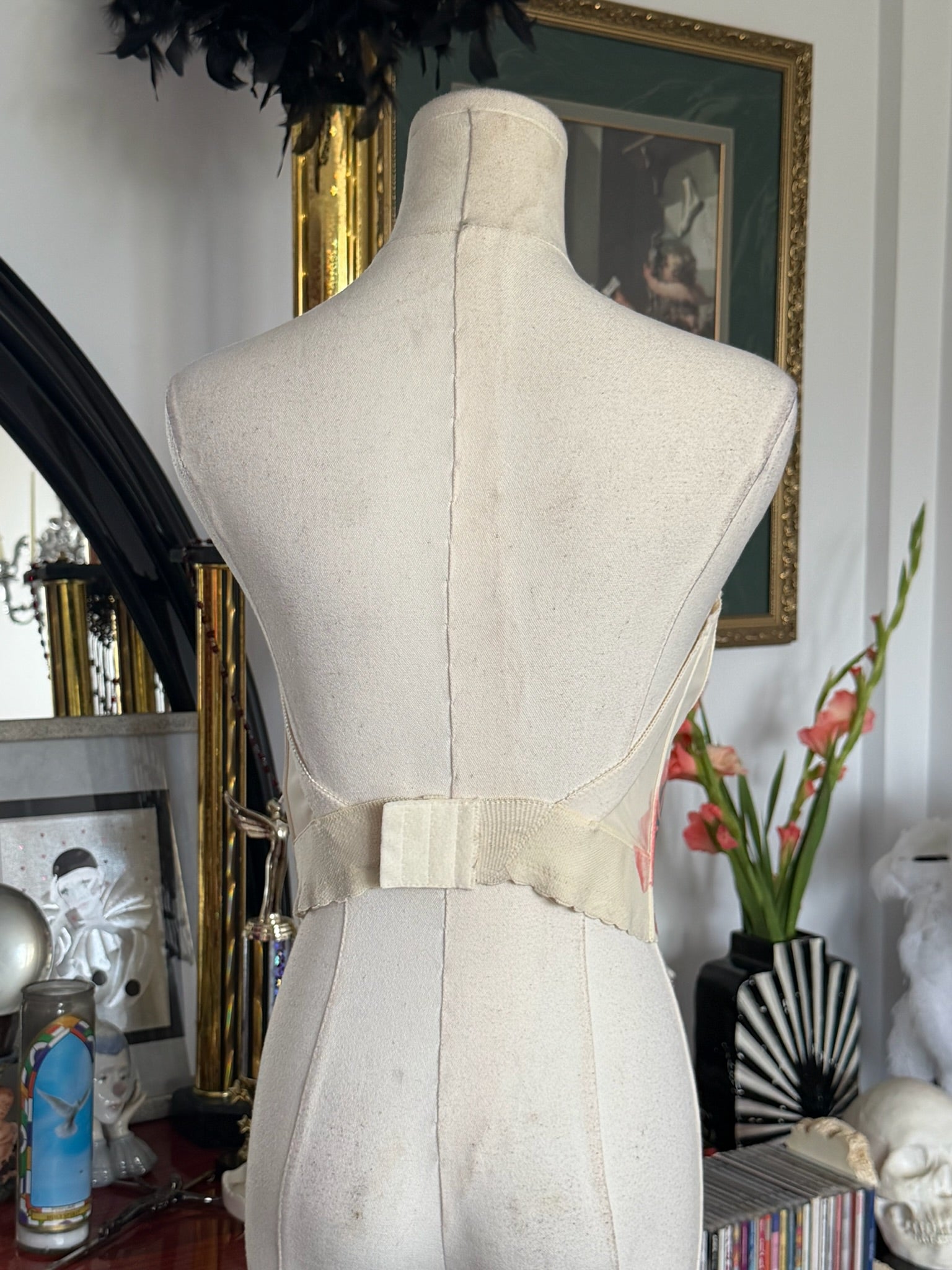 Arcane Angel One-of-One Upcycled Sheer Rose Corset