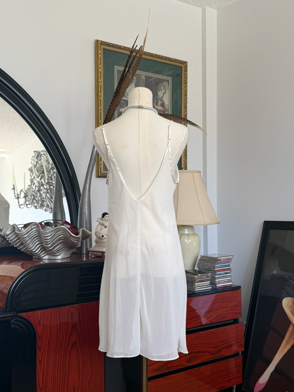 Sheer Ivory Slip Dress
