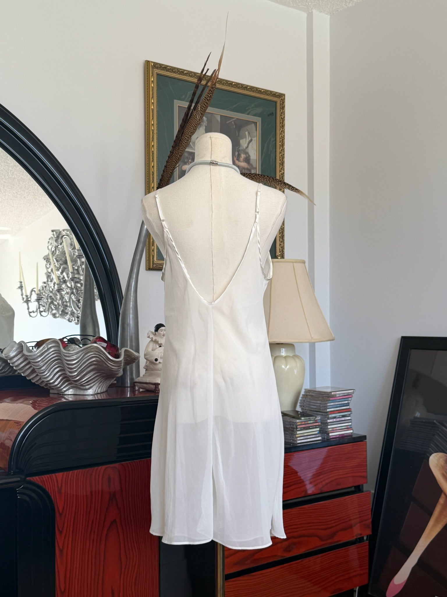 Sheer Ivory Slip Dress