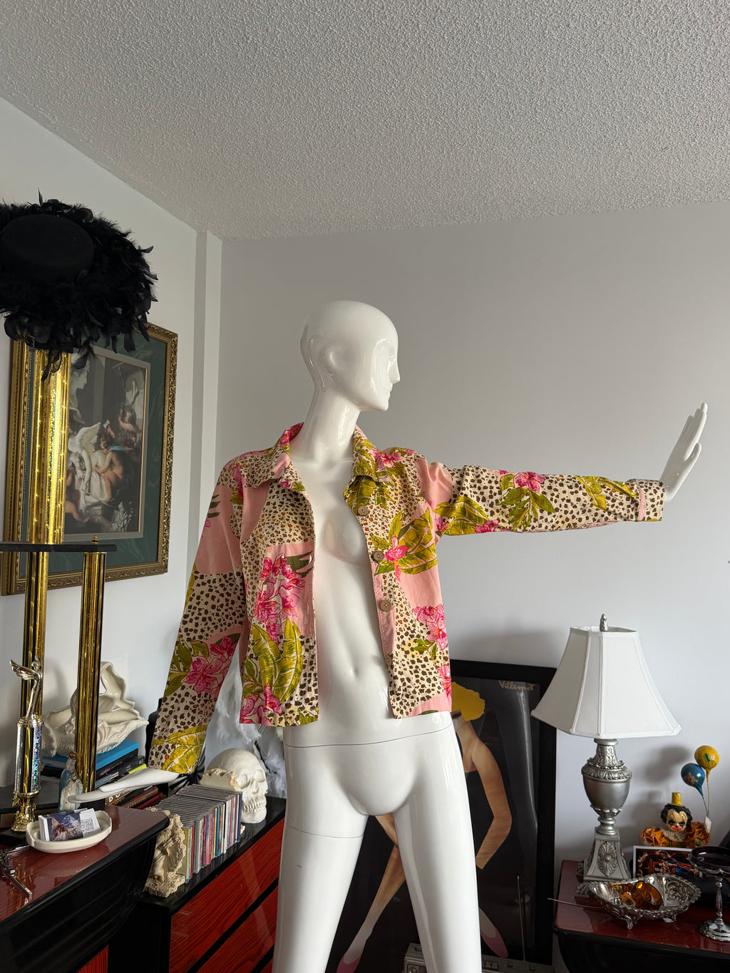 Jane Ashley Casual Lifestyle Floral Leopard Print Embellished Jacket