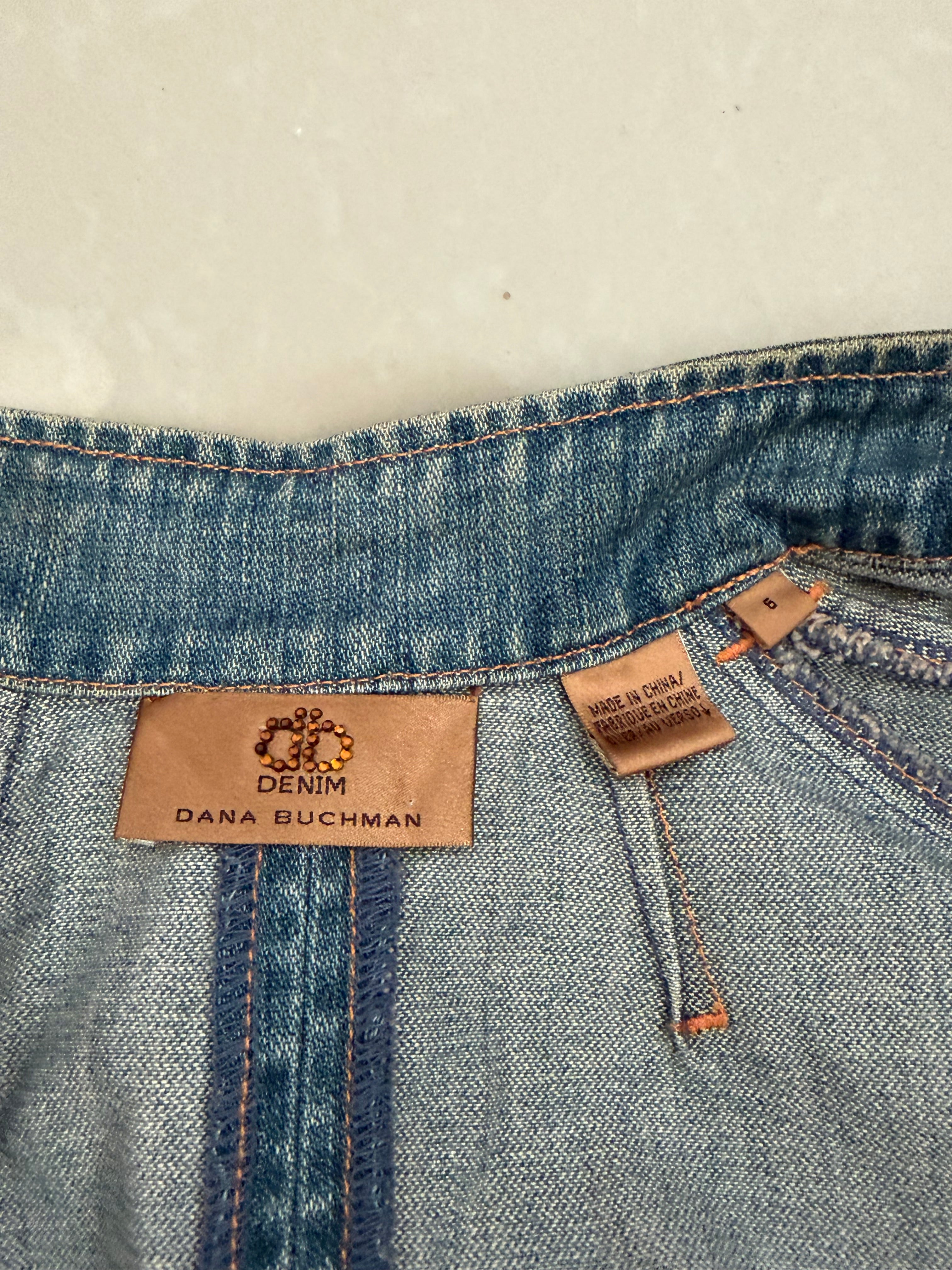 Dana Buchman Denim Turquoise Button Fitted Jacket