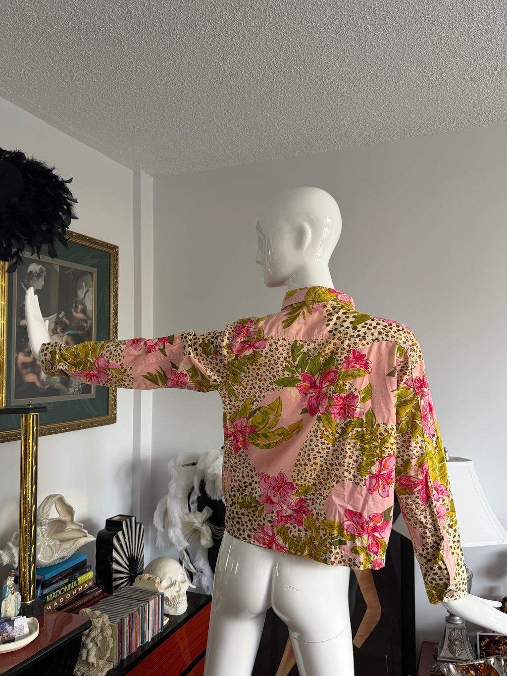 Jane Ashley Casual Lifestyle Floral Leopard Print Embellished Jacket