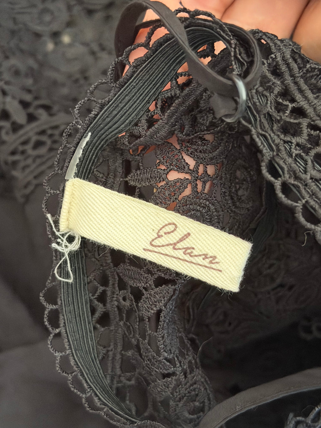 Vintage Black Crochet Lace Maxi Dress-xs