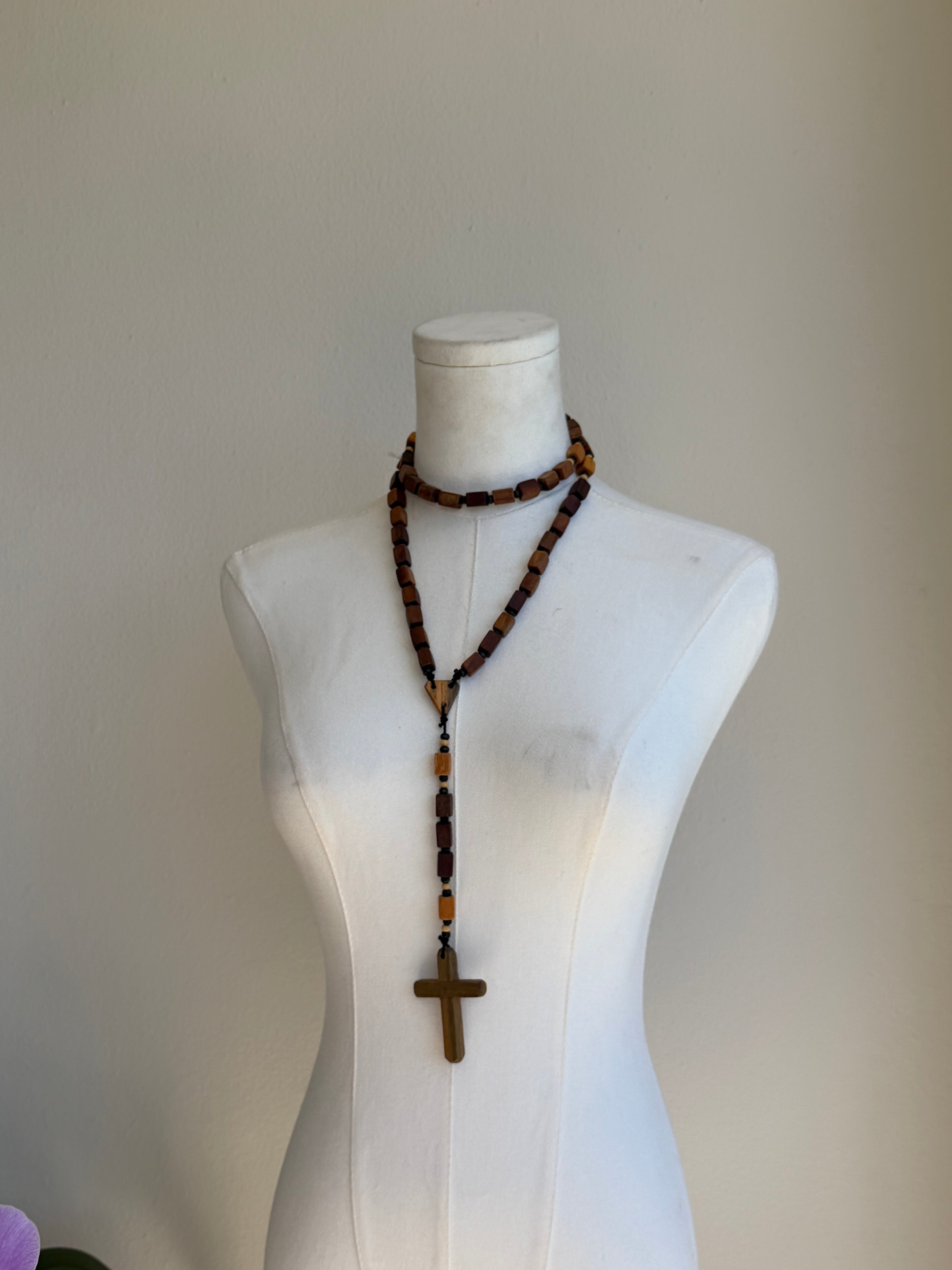 Full length wooden rosary
