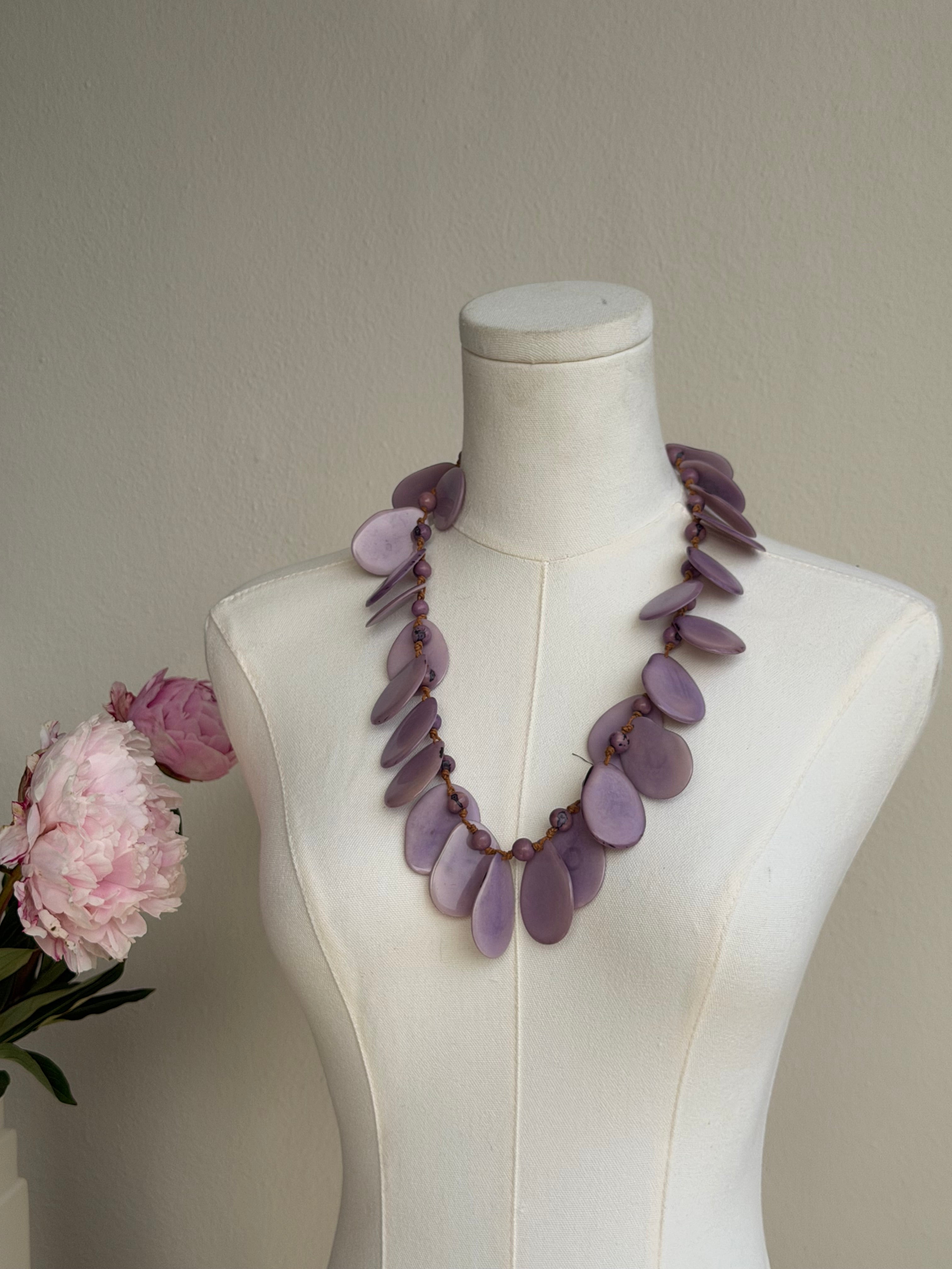 Lavender Petal Statement Necklace