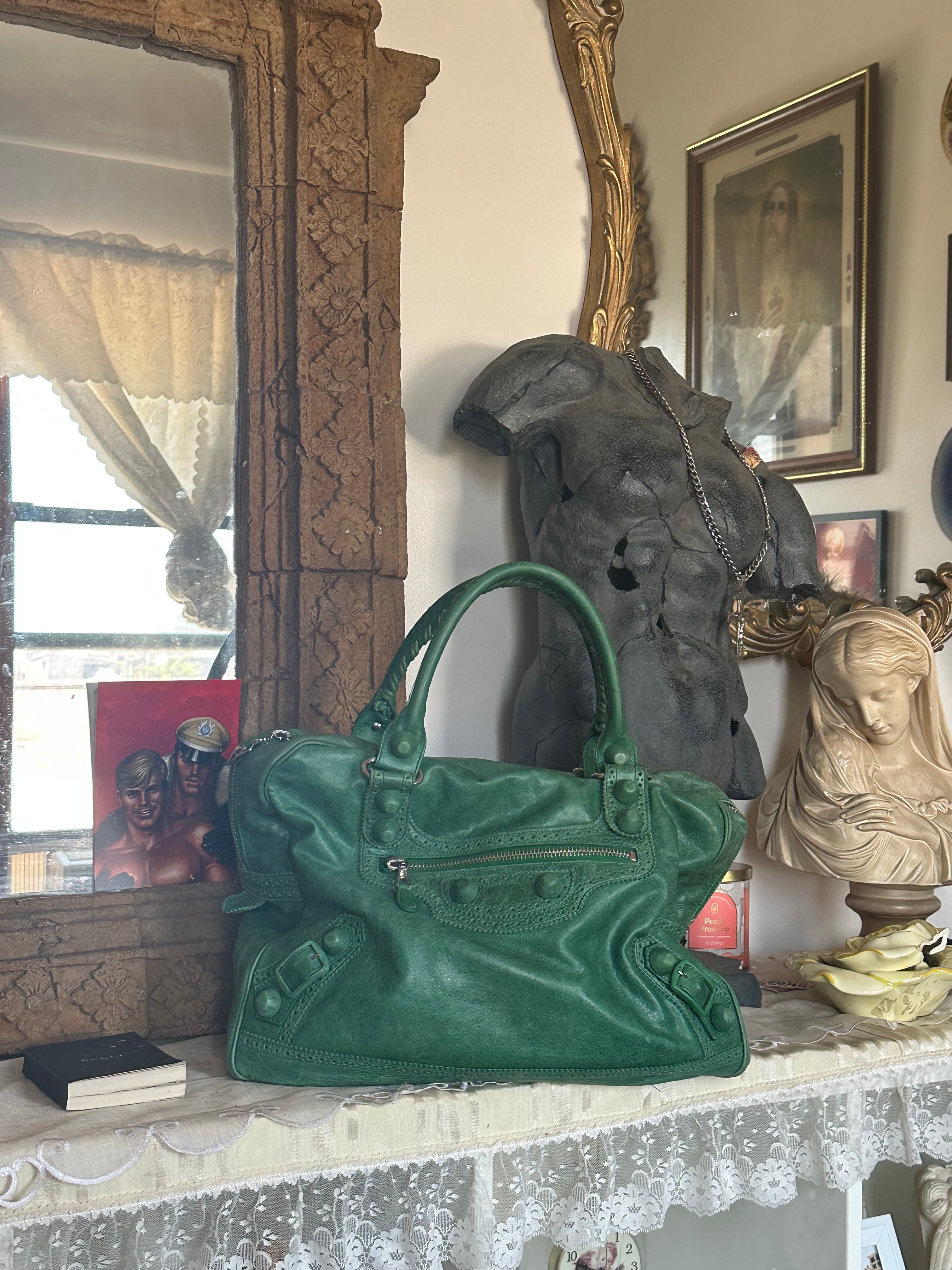 Emerald Green Brogue 12" City bag