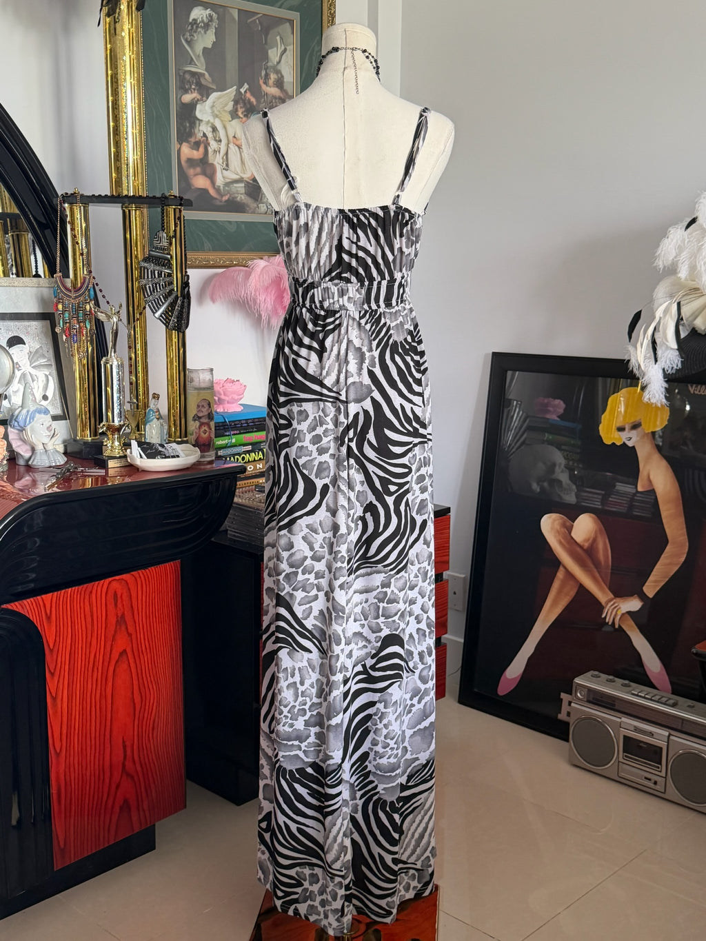 Pussycat London Y2K Zebra & Leopard Print Maxi Dress | Animal Print Slip Dress-S
