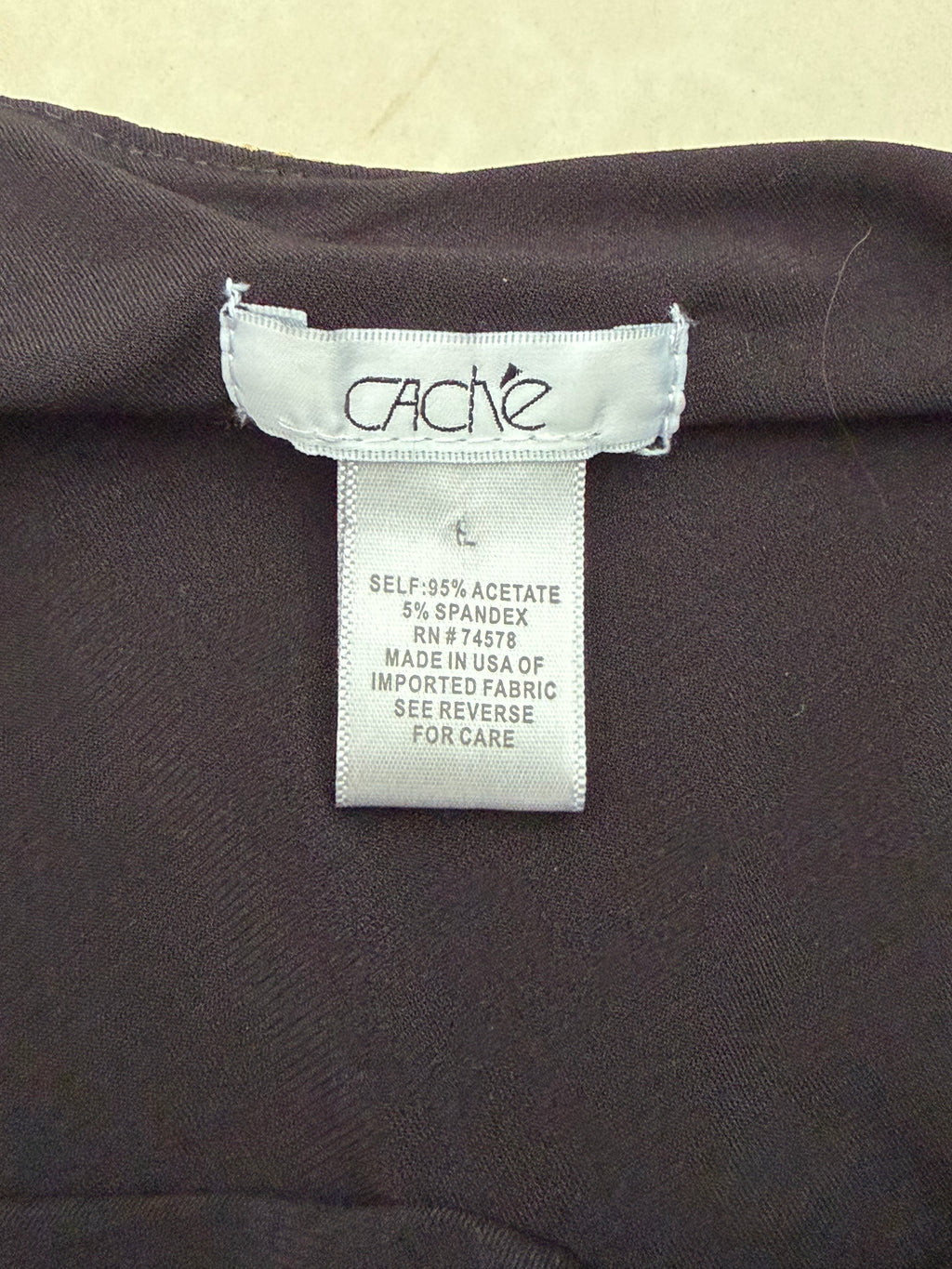 Cache Black & Gold Rhinestone One Shoulder Top